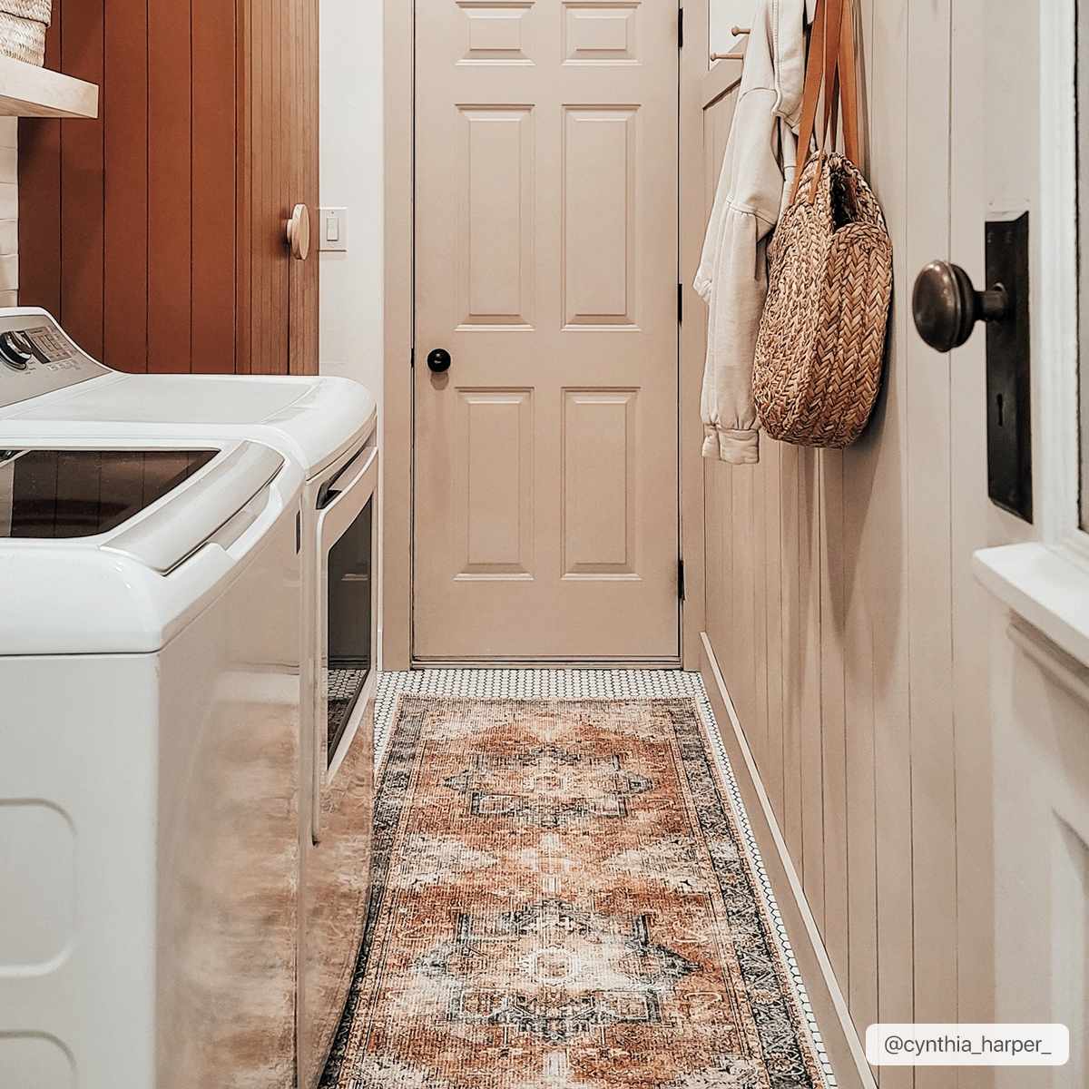 Rosman Distressed Washable Rug Area Rug