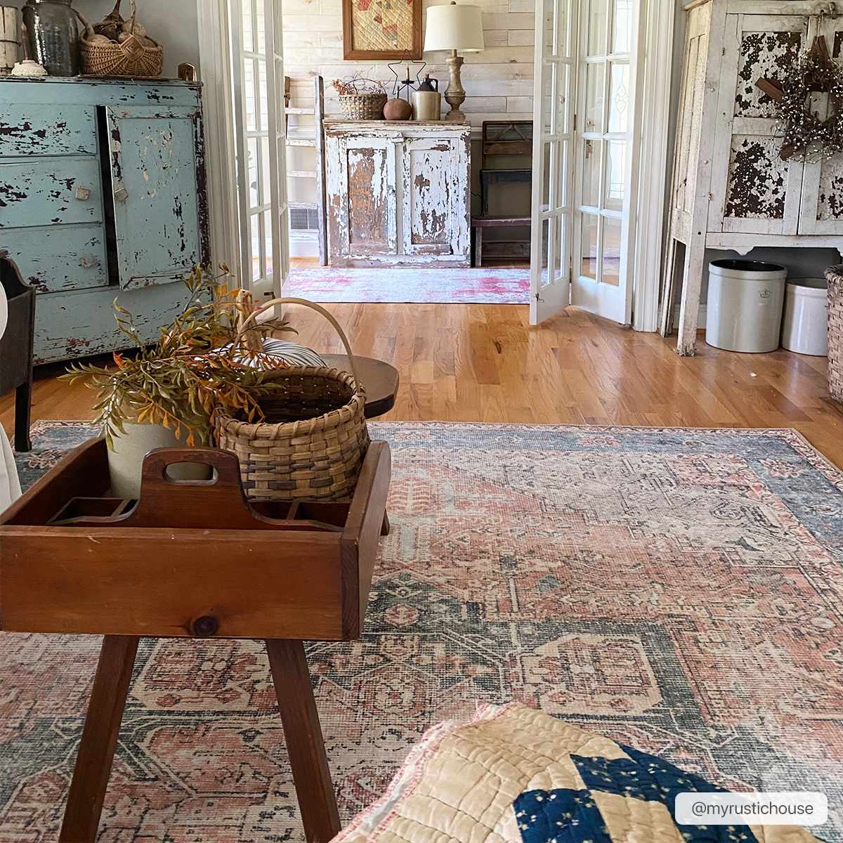 Rosman Distressed Washable Rug Area Rug