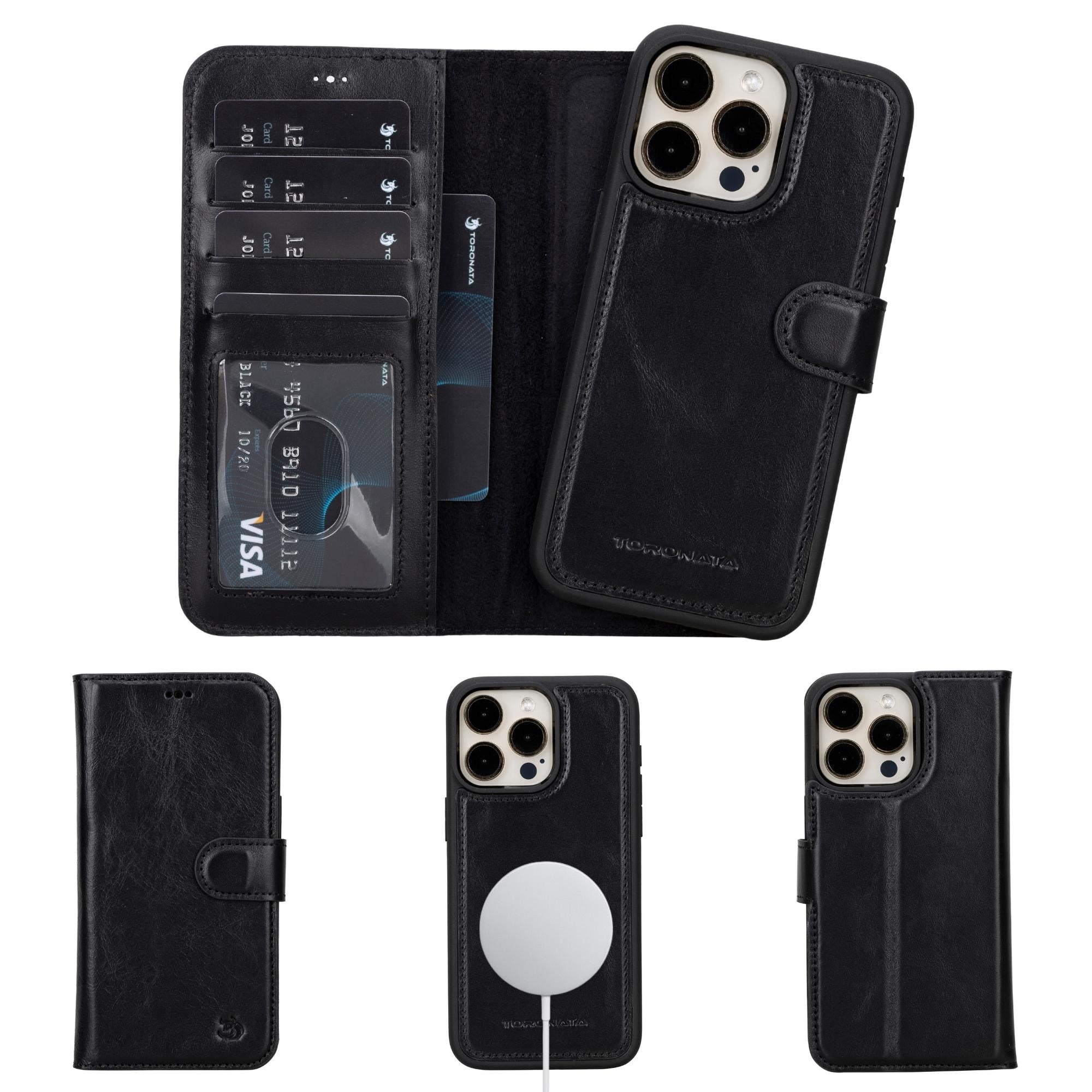 casper iphone 14 series detachable leather wallet case - toronata -