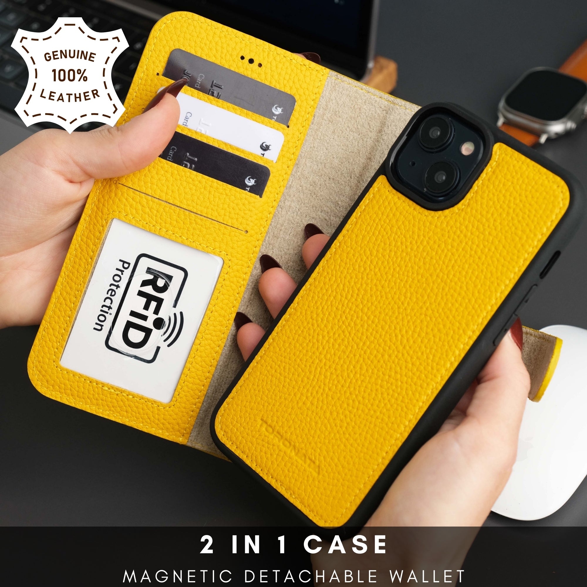 Casper Leather iPhone 15 Wallet Case | MagSafe - TORONATA -