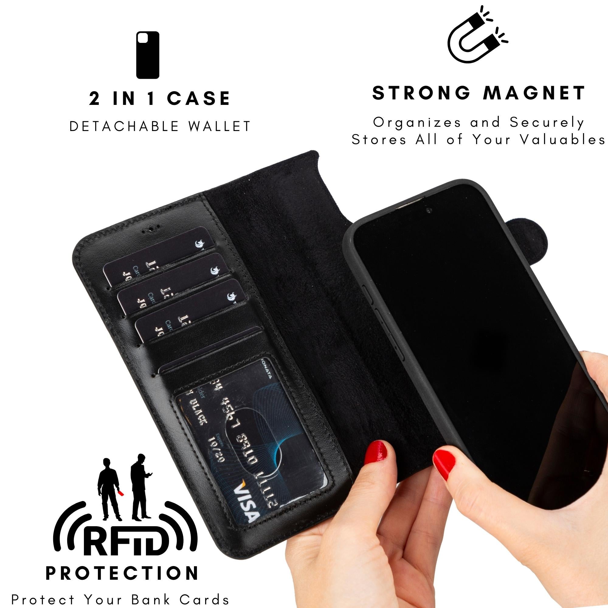 casper iphone 14 series detachable leather wallet case - toronata -