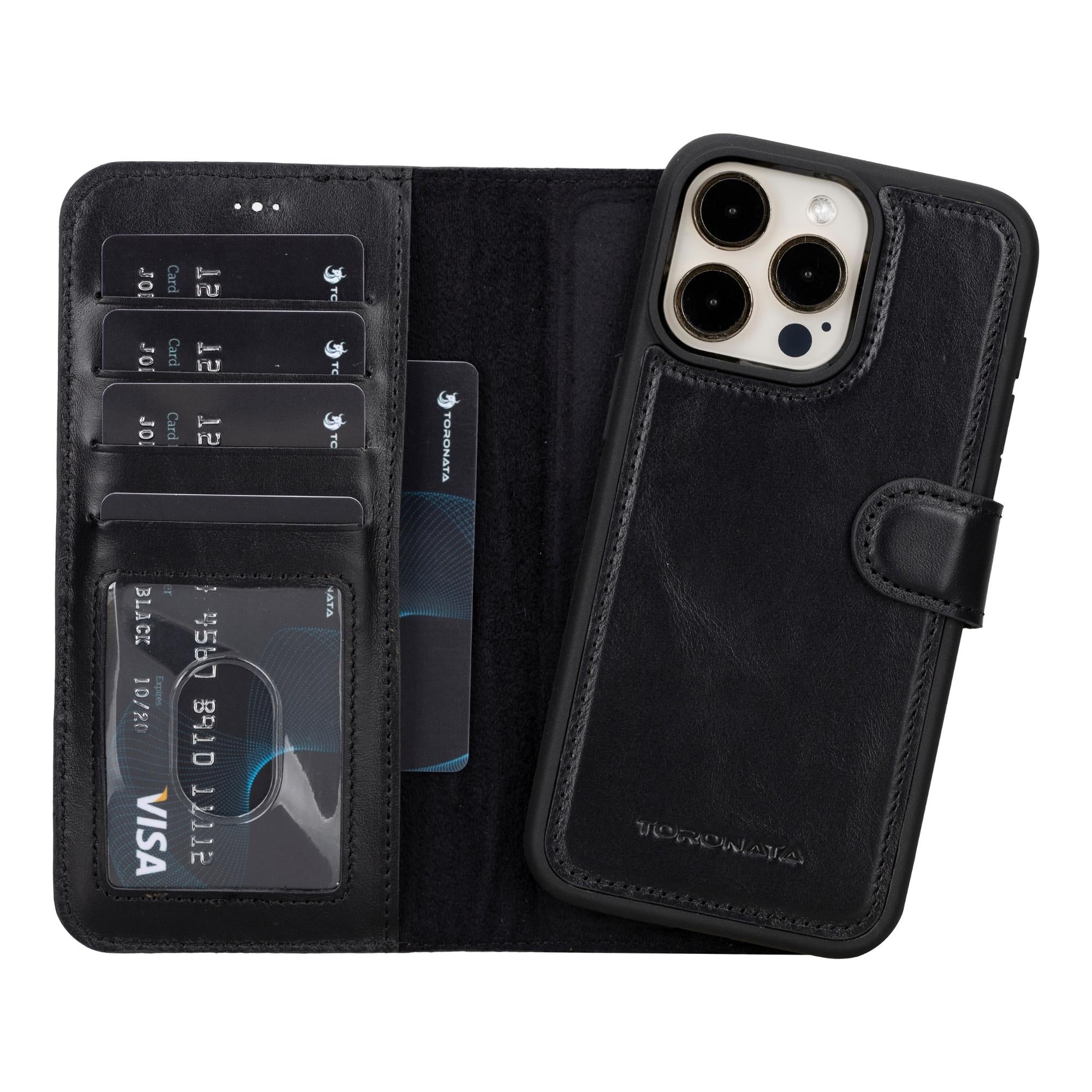 casper iphone 14 series detachable leather wallet case - toronata -