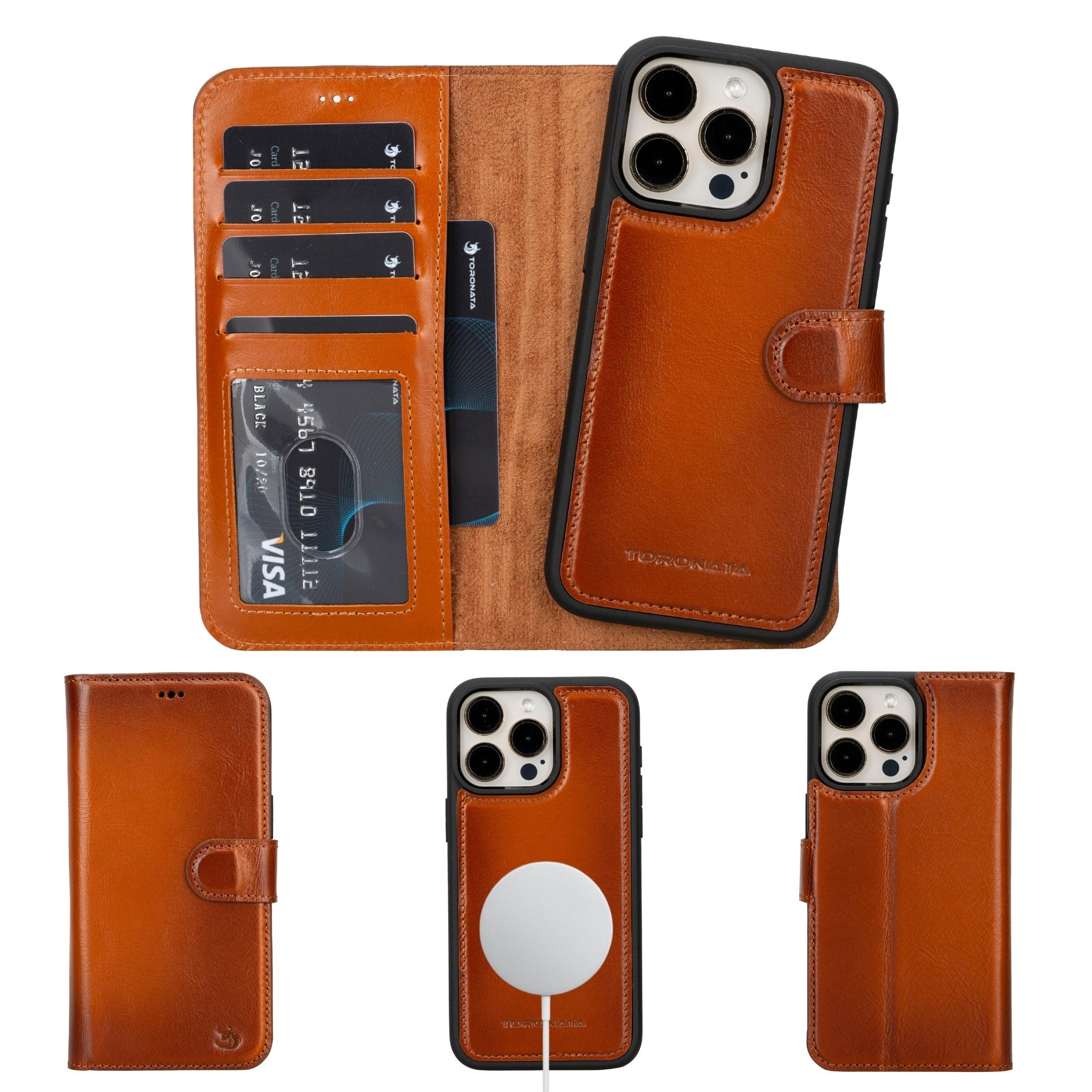 Casper iPhone 14 Series Detachable Leather Wallet Case Brown / iPhone 14 Casper iPhone 14 Series Detachable Leather Wallet Case Brown / iPhone 14