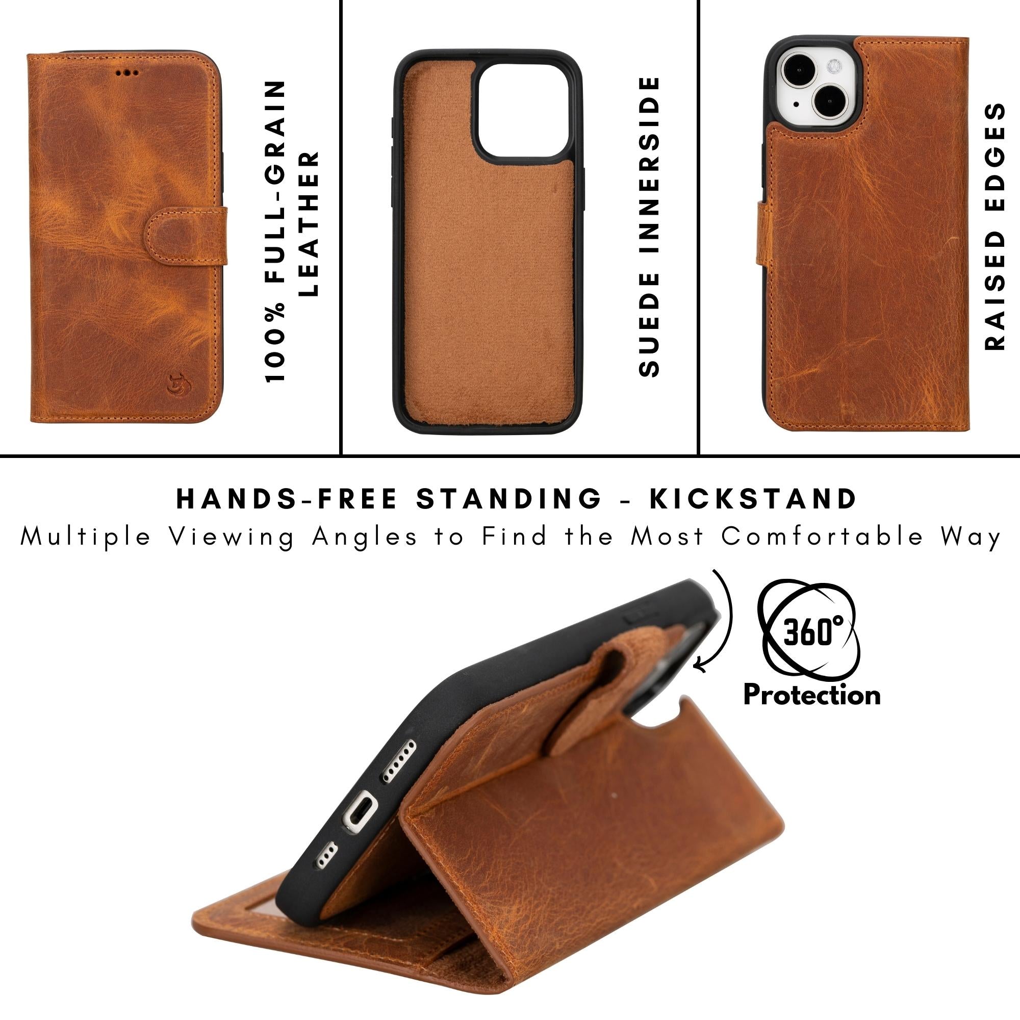 casper iphone 14 series detachable leather wallet case - toronata -