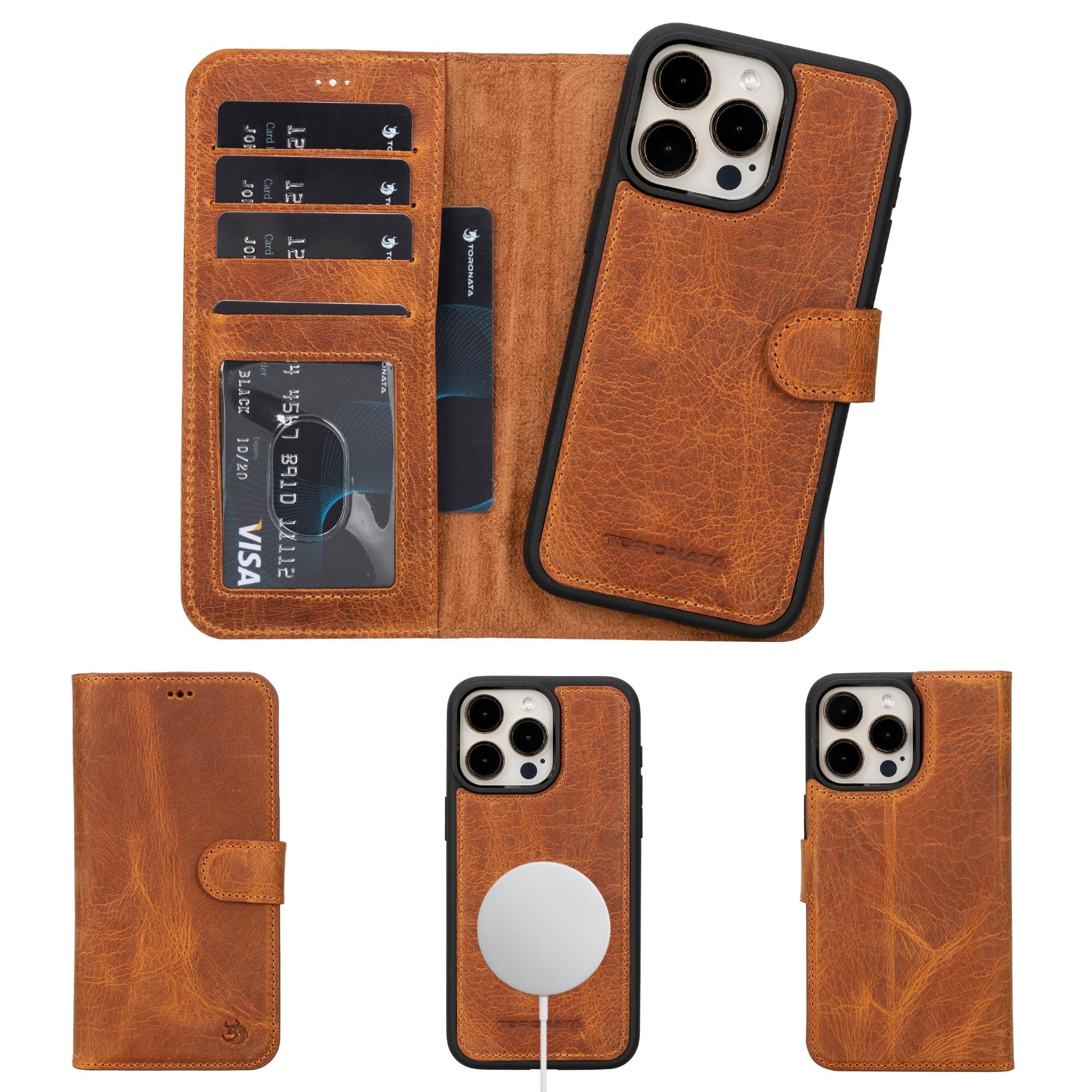 casper iphone 14 series detachable leather wallet case - toronata -