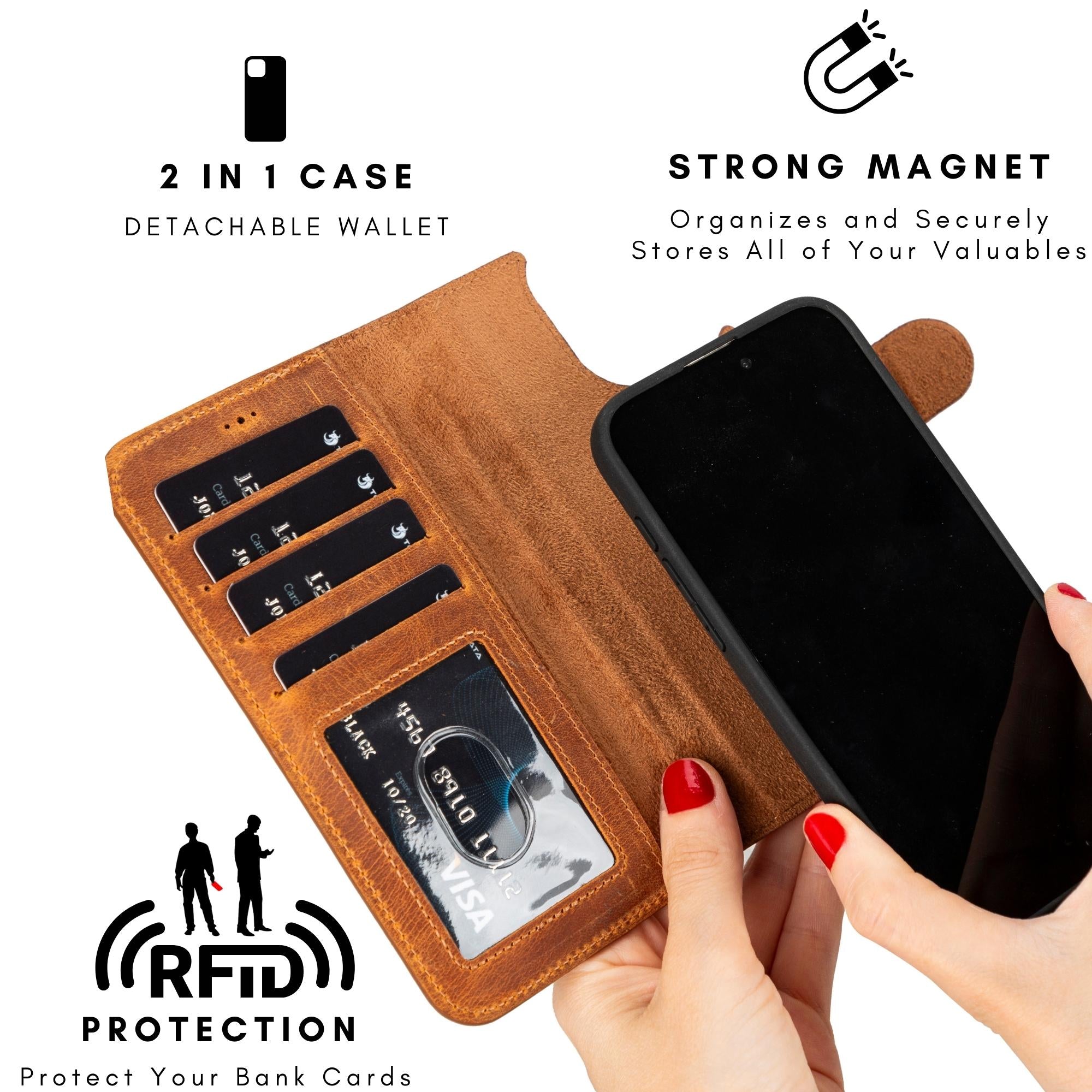 casper iphone 14 series detachable leather wallet case - toronata -