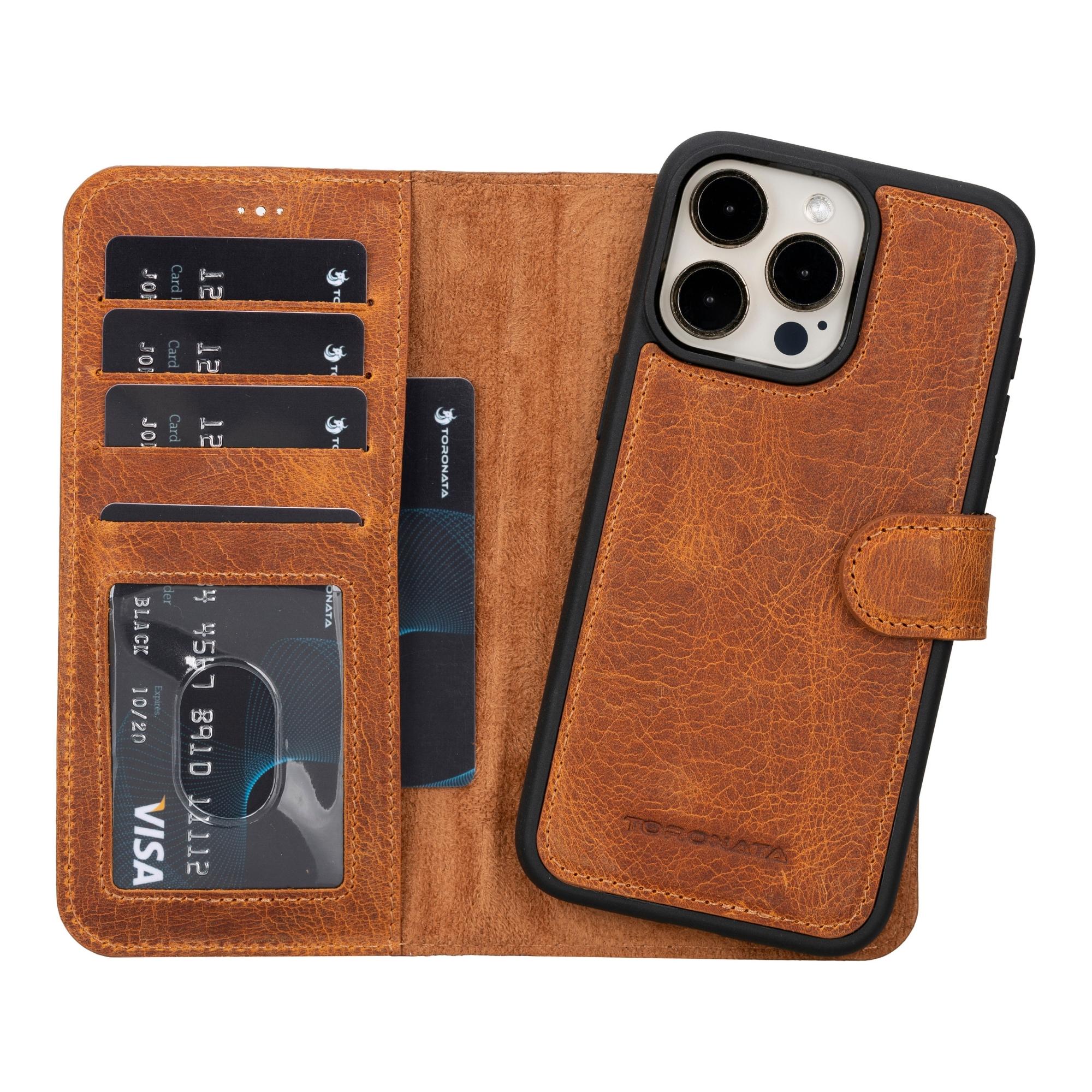 casper iphone 14 series detachable leather wallet case - toronata -
