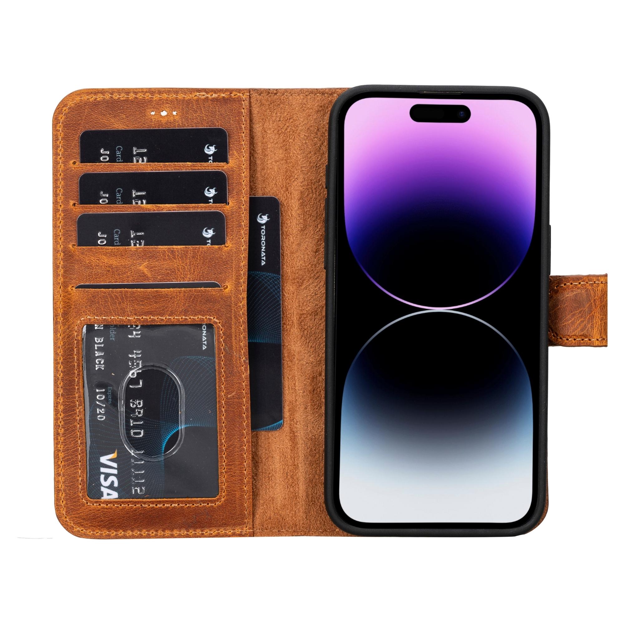 casper iphone 14 series detachable leather wallet case - toronata -