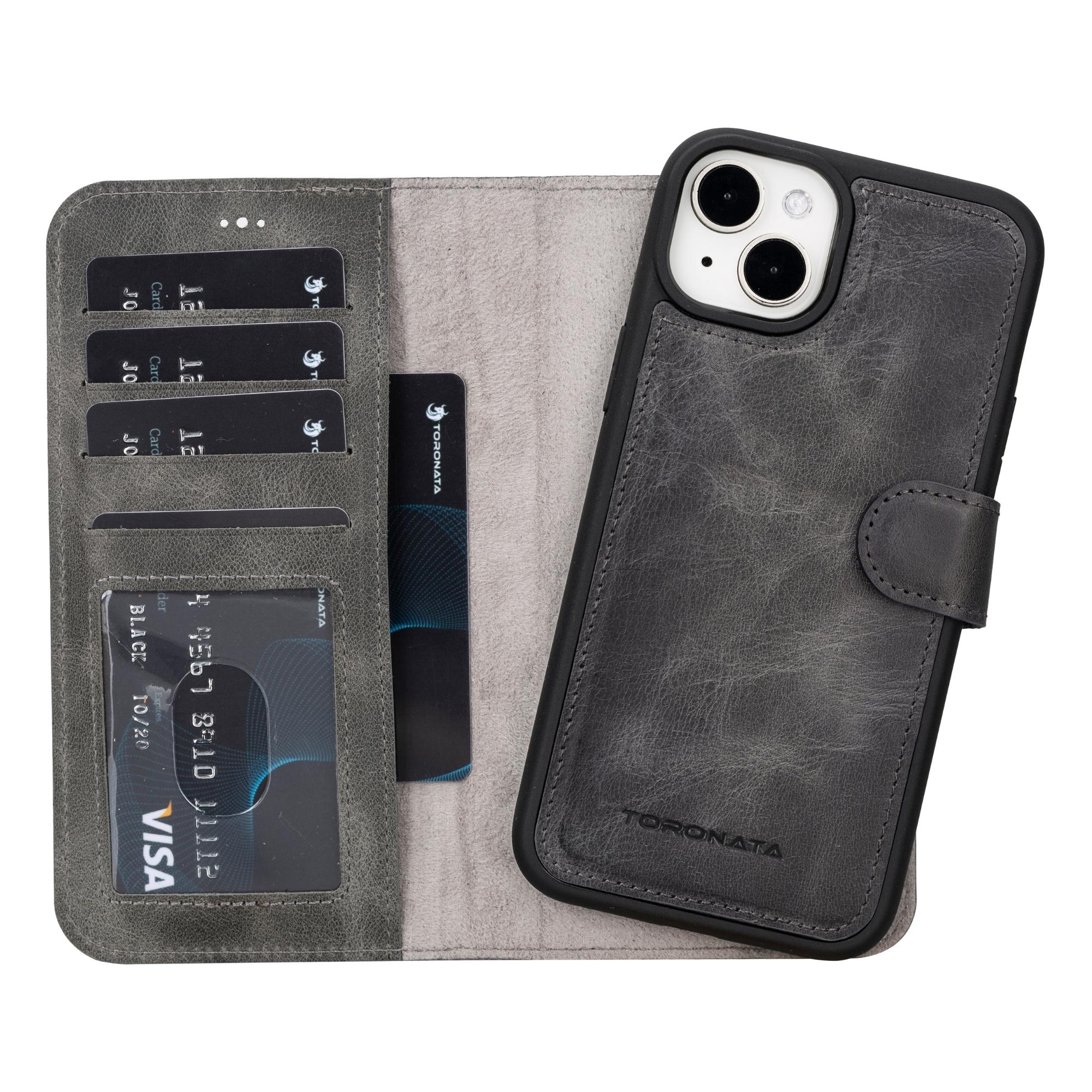 casper iphone 14 series detachable leather wallet case - toronata -