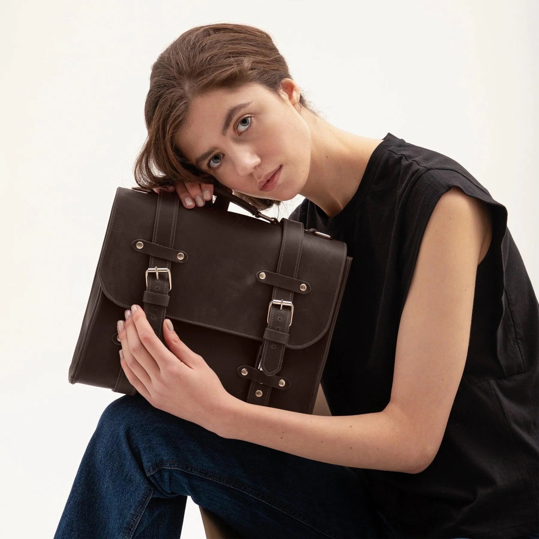 Genuine Leather Briefcase Bag Lora | Women's Work Bag