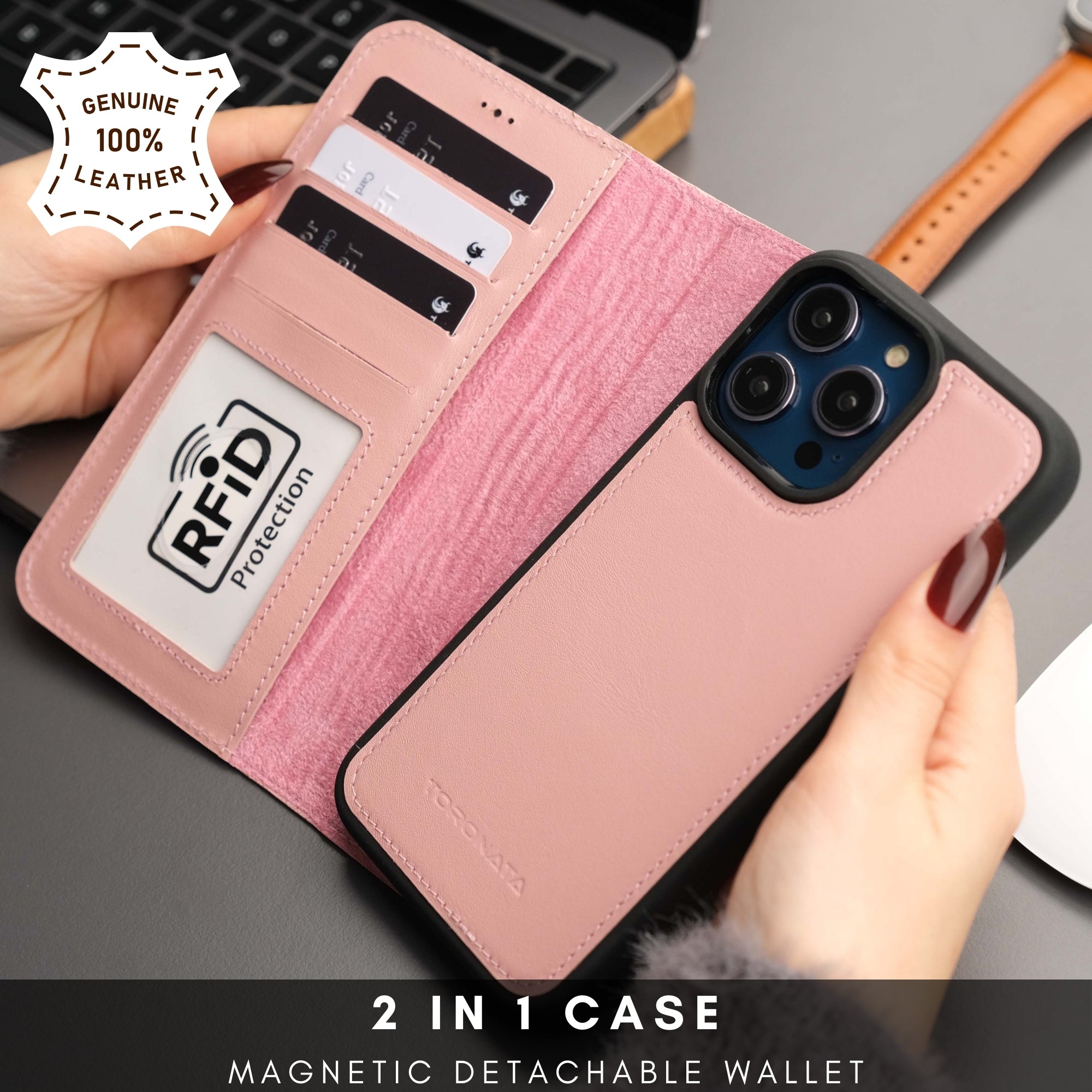 Casper Leather iPhone 15 Pro Wallet Case | MagSafe - TORONATA -