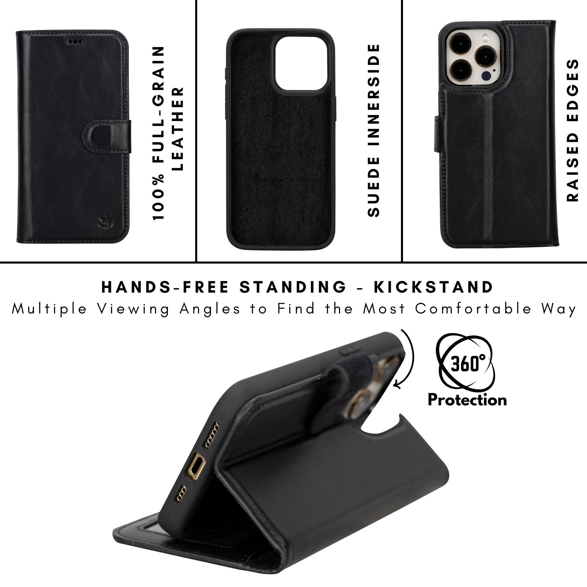 casper iphone 14 series detachable leather wallet case - toronata -