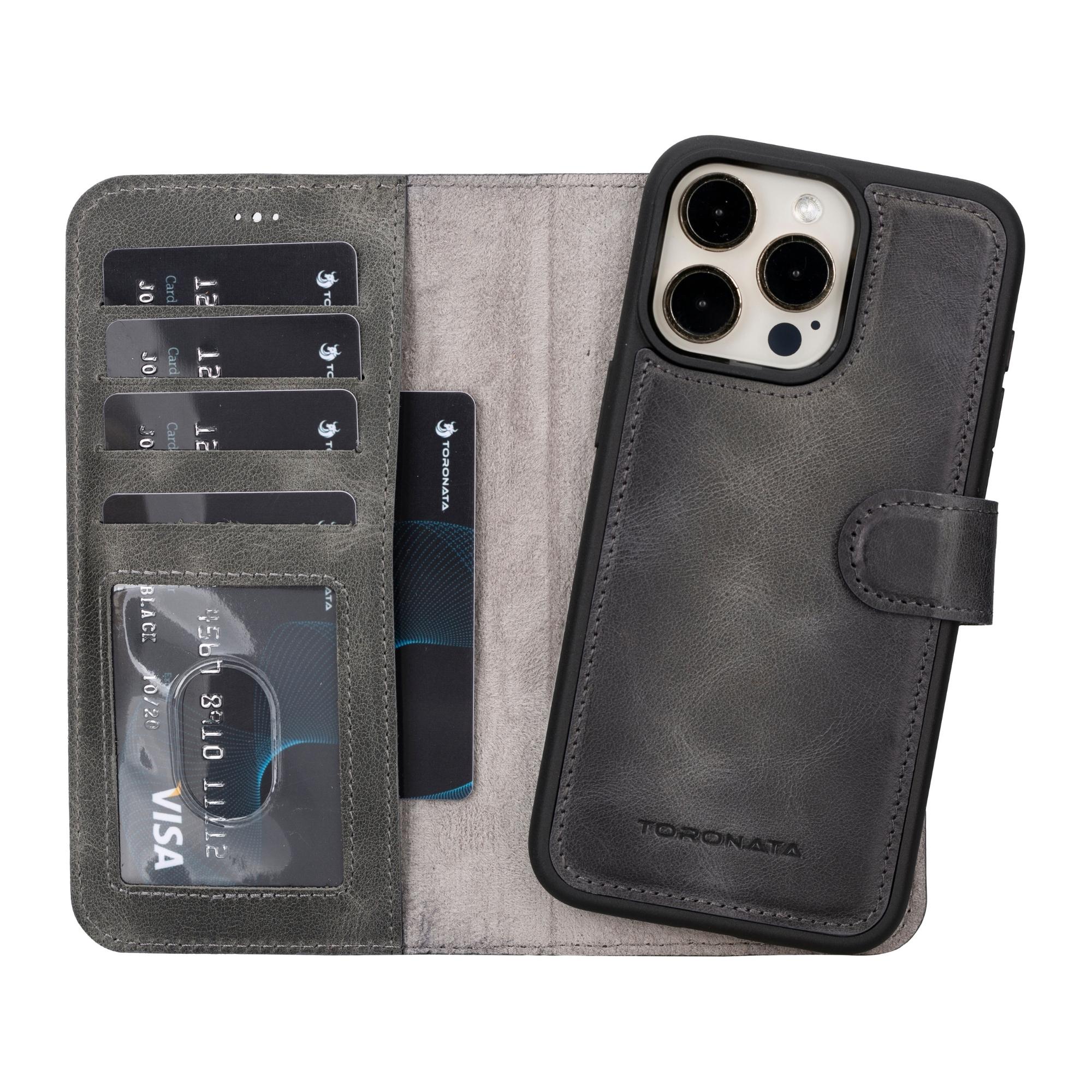casper iphone 14 series detachable leather wallet case - toronata -