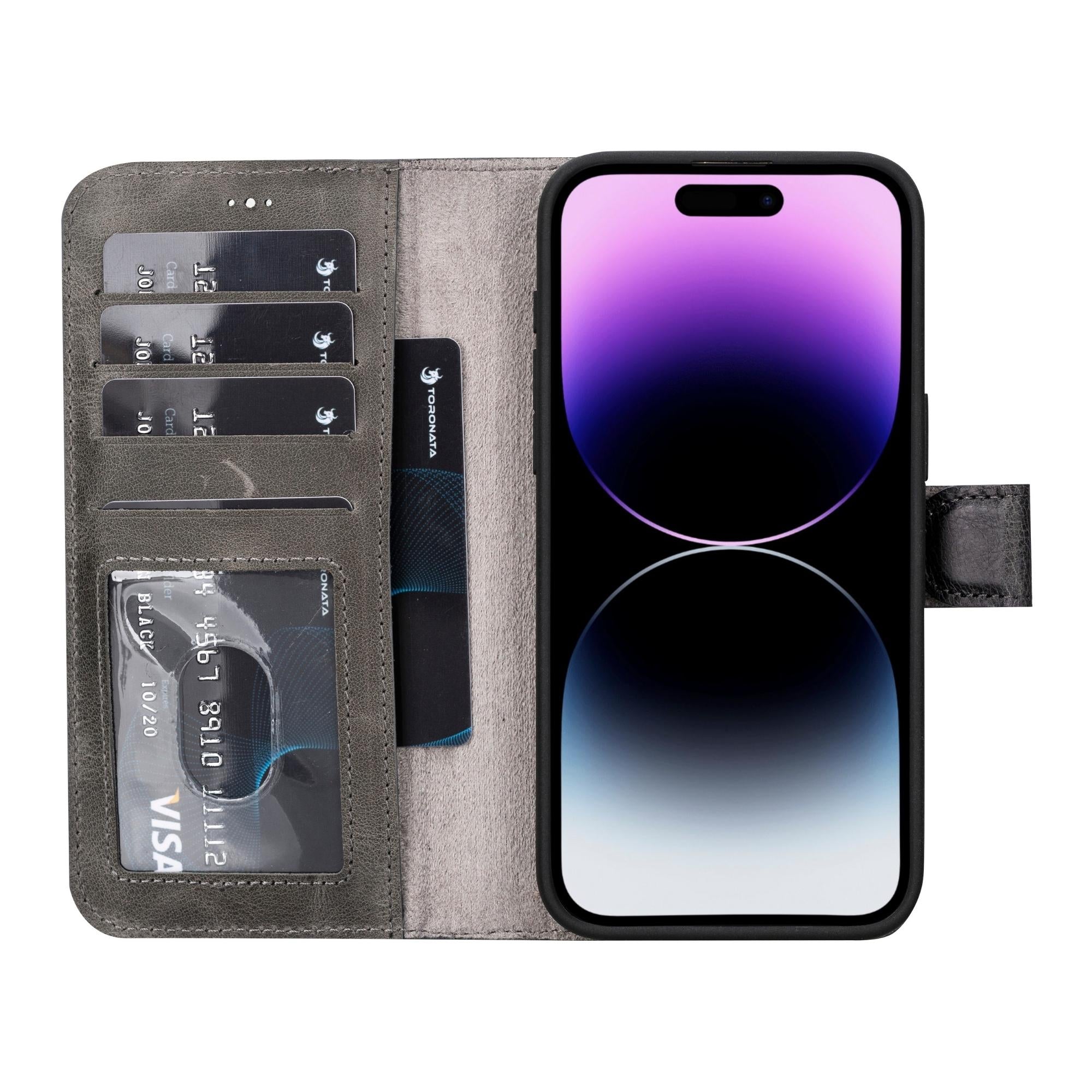 casper iphone 14 series detachable leather wallet case - toronata -