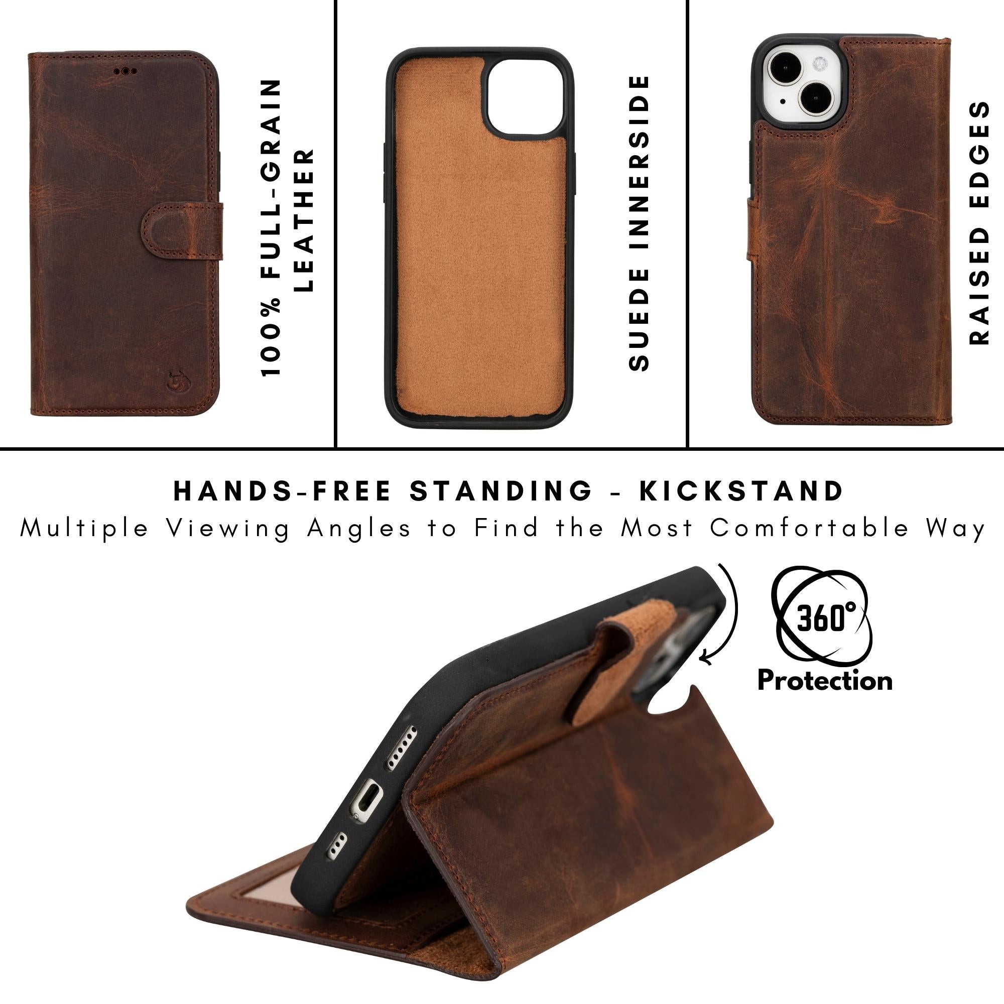 casper iphone 14 series detachable leather wallet case - toronata -