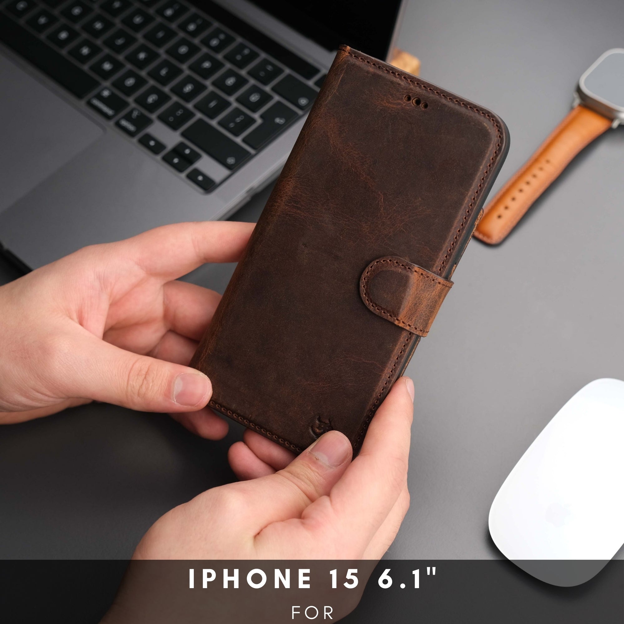 Casper Leather iPhone 15 Wallet Case | MagSafe - TORONATA -