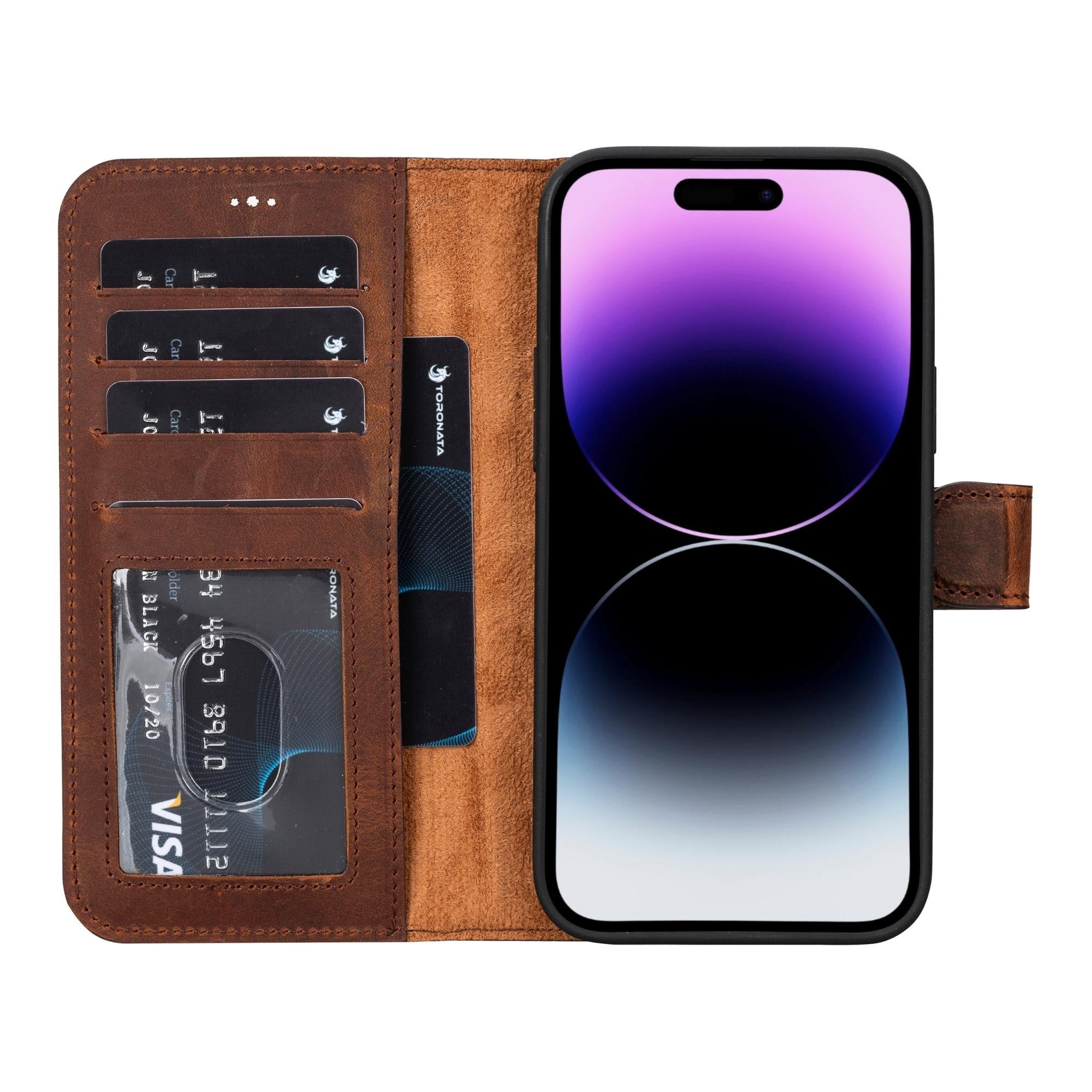 casper iphone 14 series detachable leather wallet case - toronata -