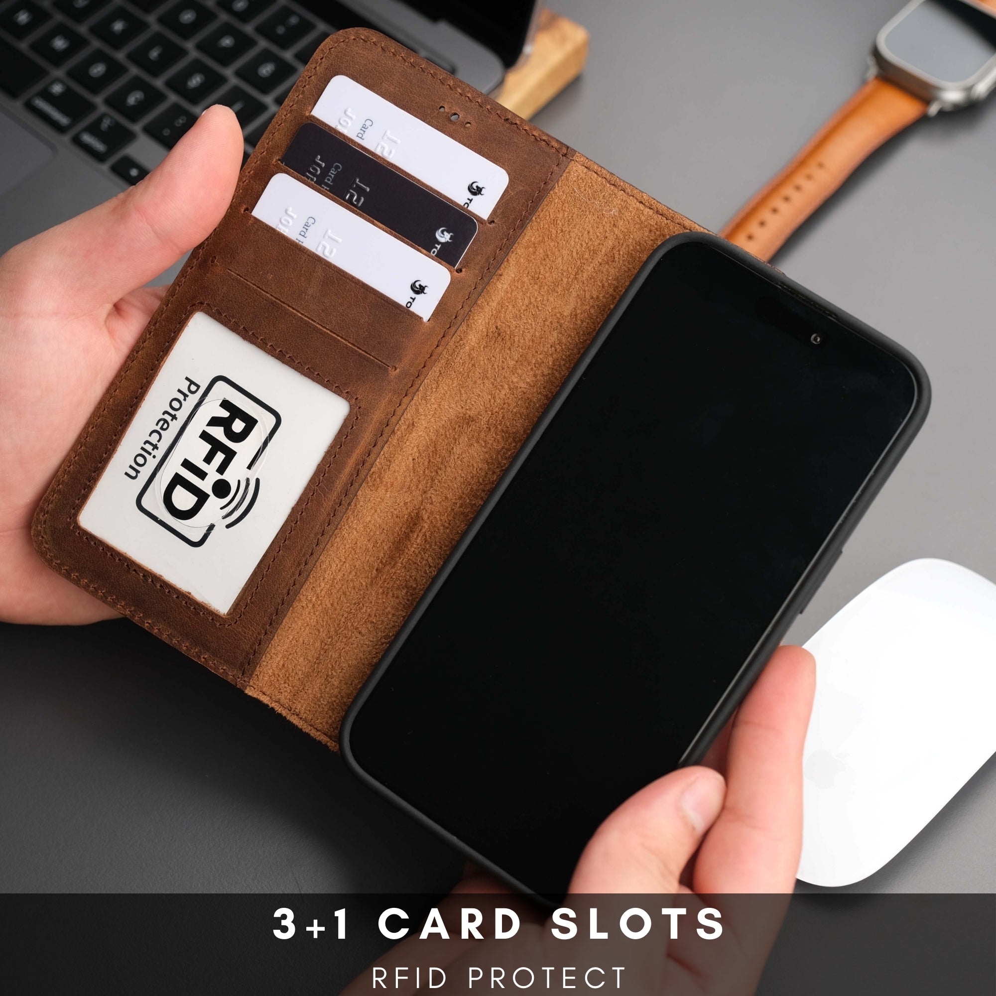 Casper Leather iPhone 15 Wallet Case | MagSafe - TORONATA -