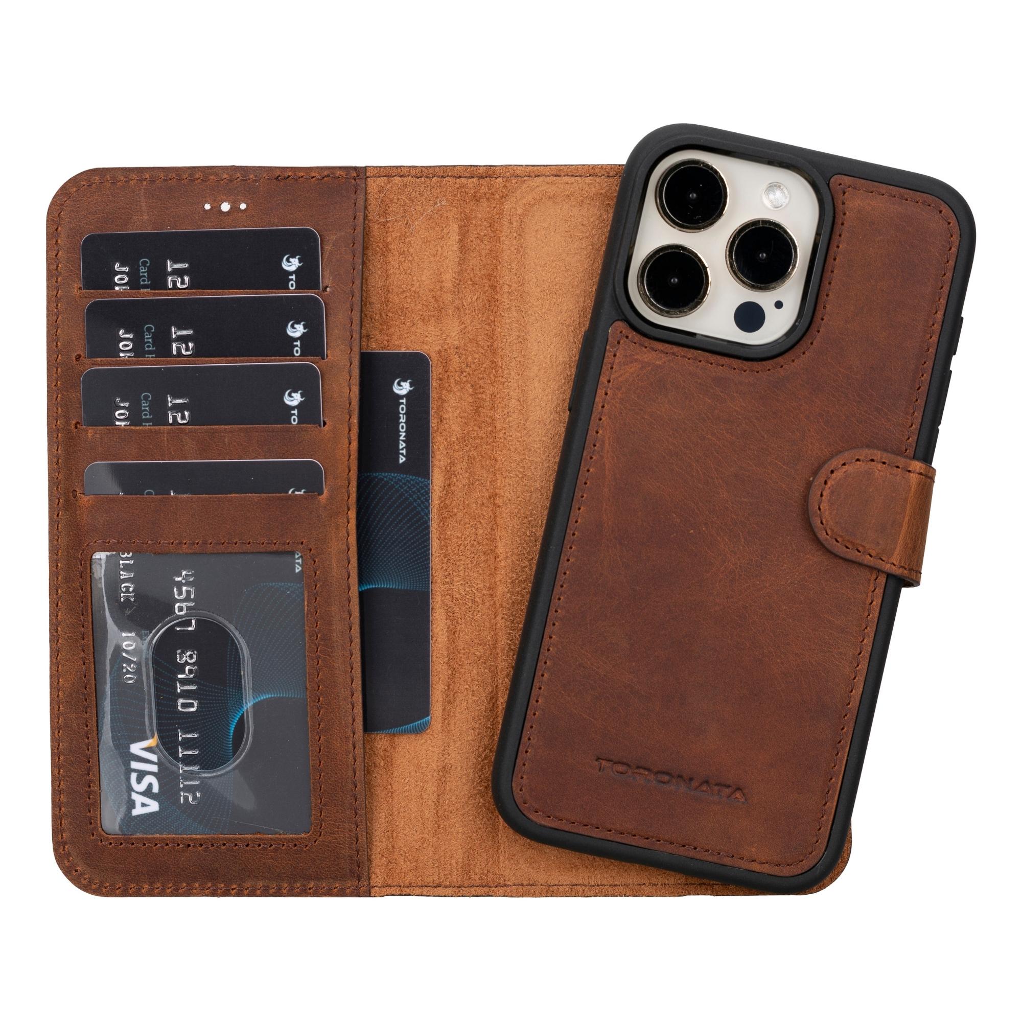casper iphone 14 series detachable leather wallet case - toronata -