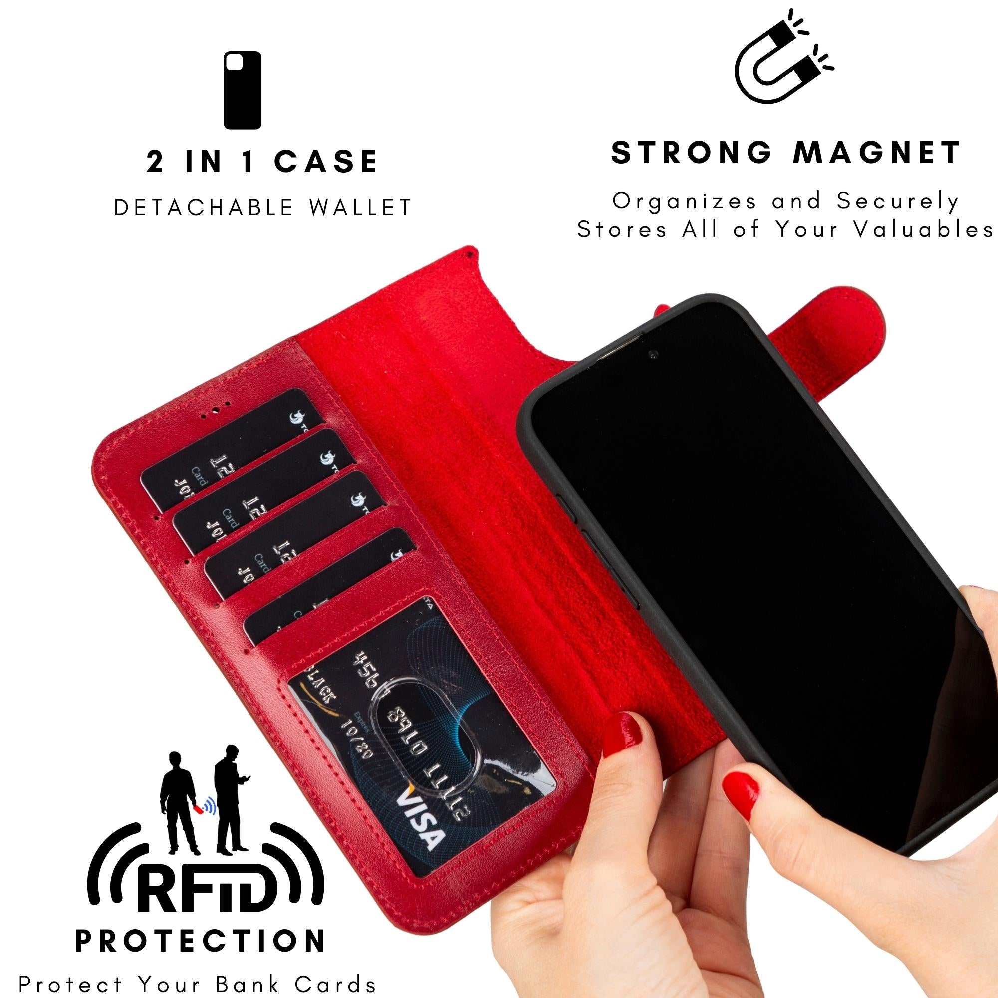 casper iphone 14 series detachable leather wallet case - toronata -