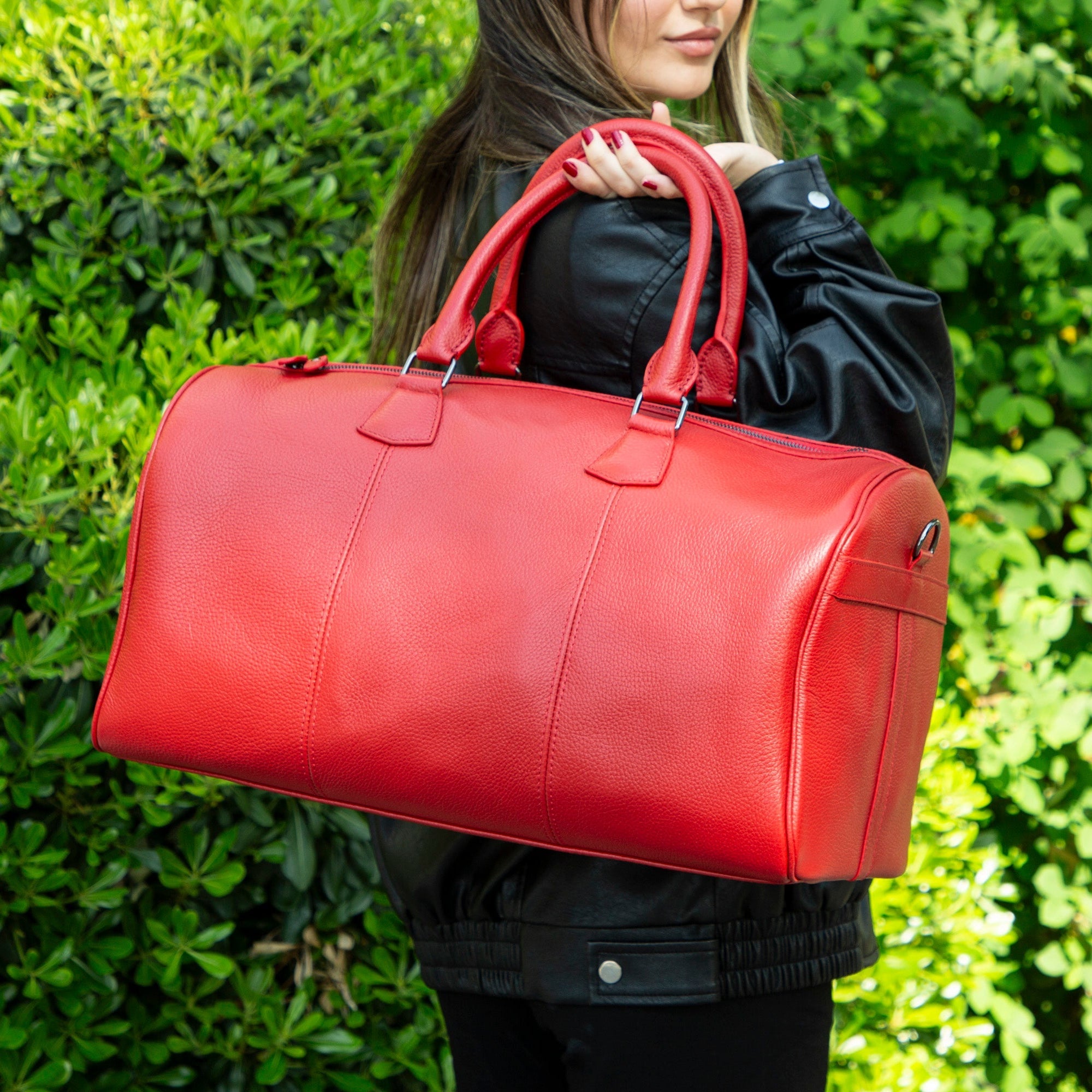Atmore Leather Duffle Bag - TORONATA - color_red