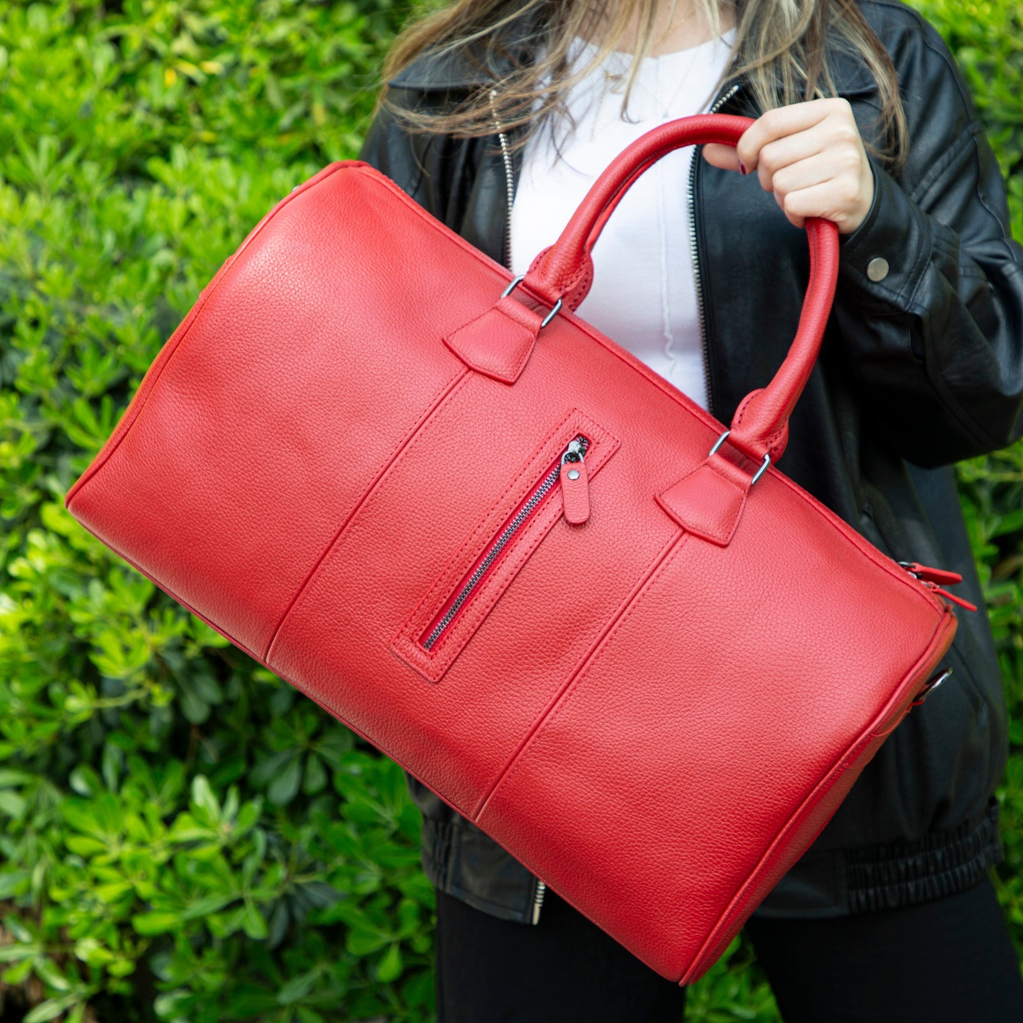 Atmore Leather Duffle Bag - TORONATA - color_red
