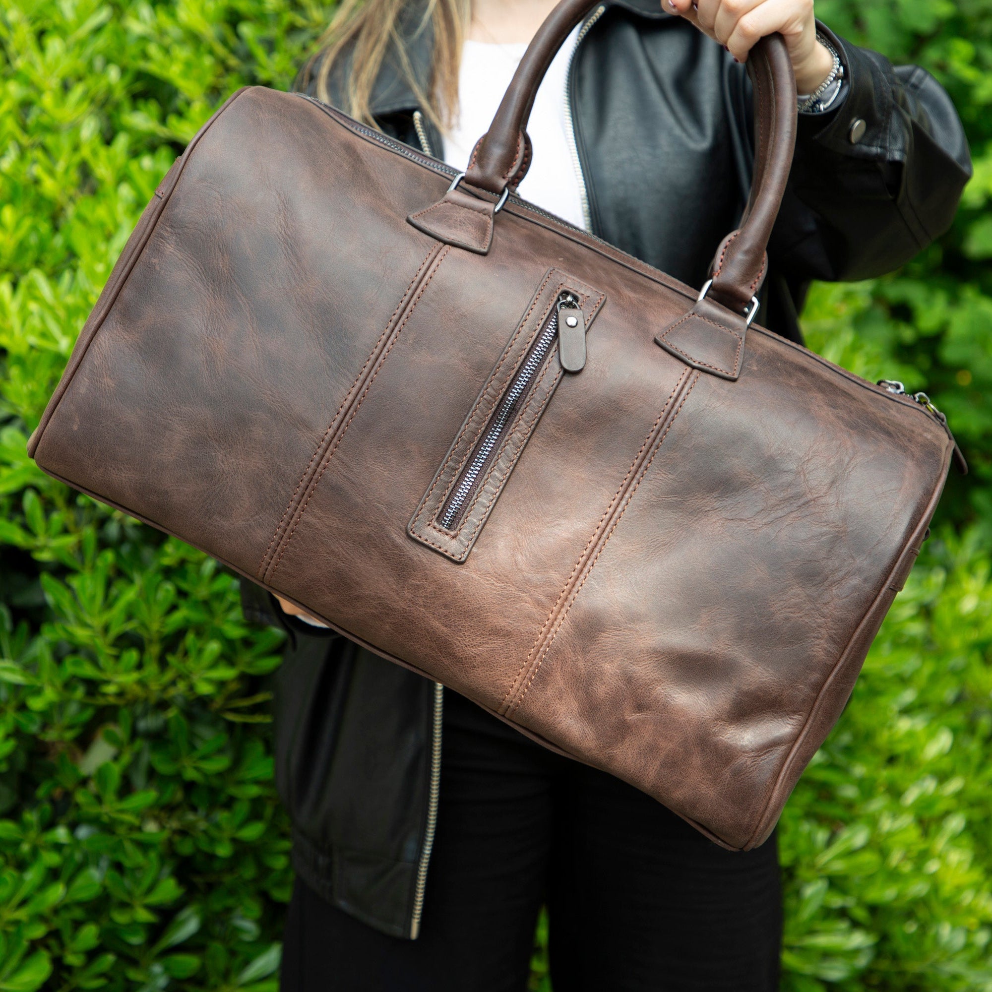 Atmore Leather Duffle Bag - TORONATA - color_brown