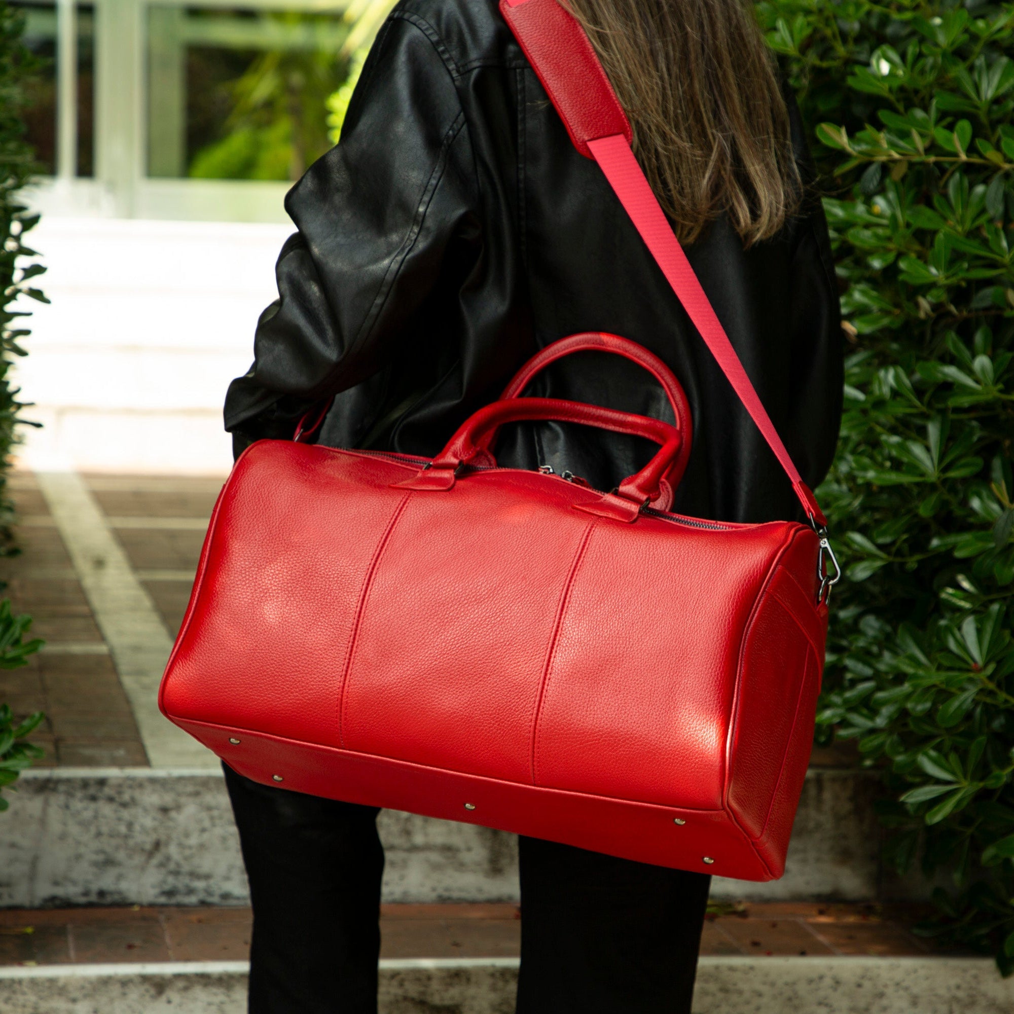 Atmore Leather Duffle Bag - TORONATA - color_red