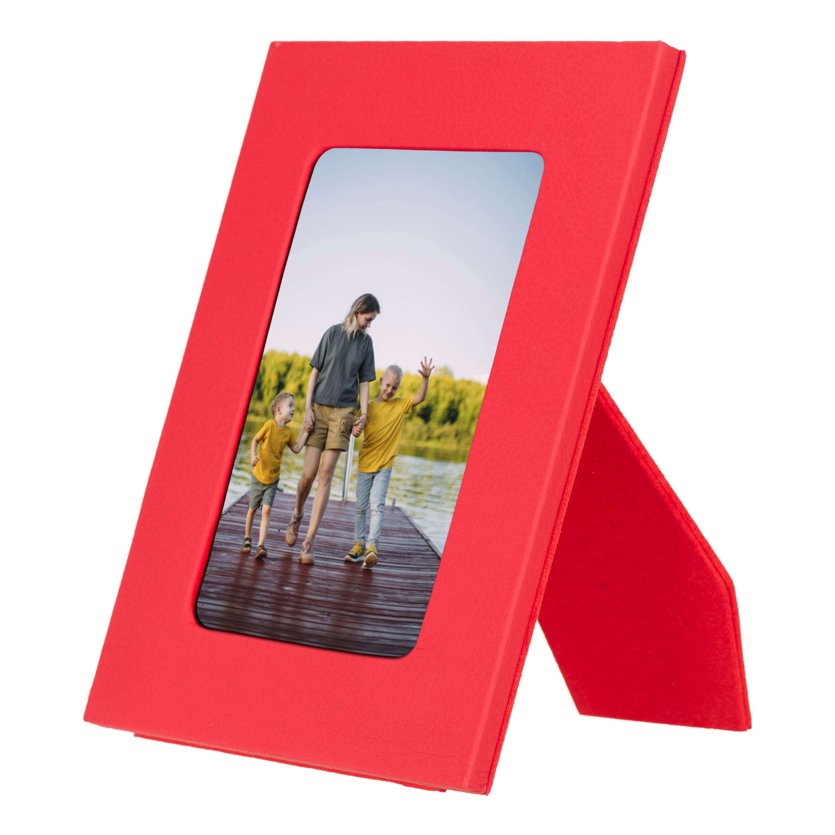 Live Leather Photo Frame - TORONATA - color_ Ruby Red