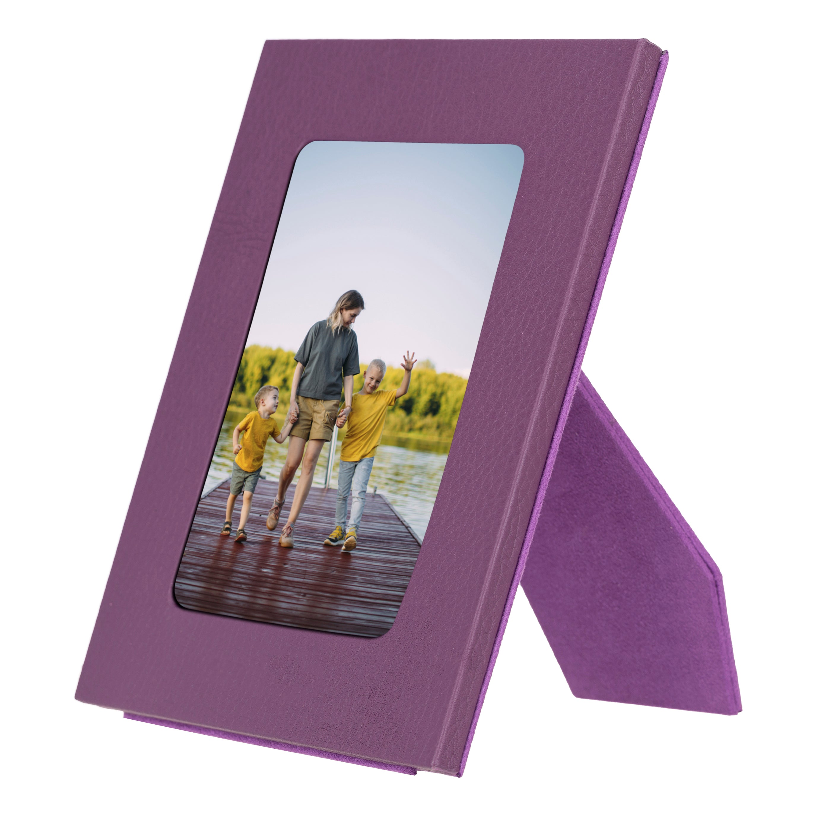 Live Leather Photo Frame - TORONATA - color_ Plum