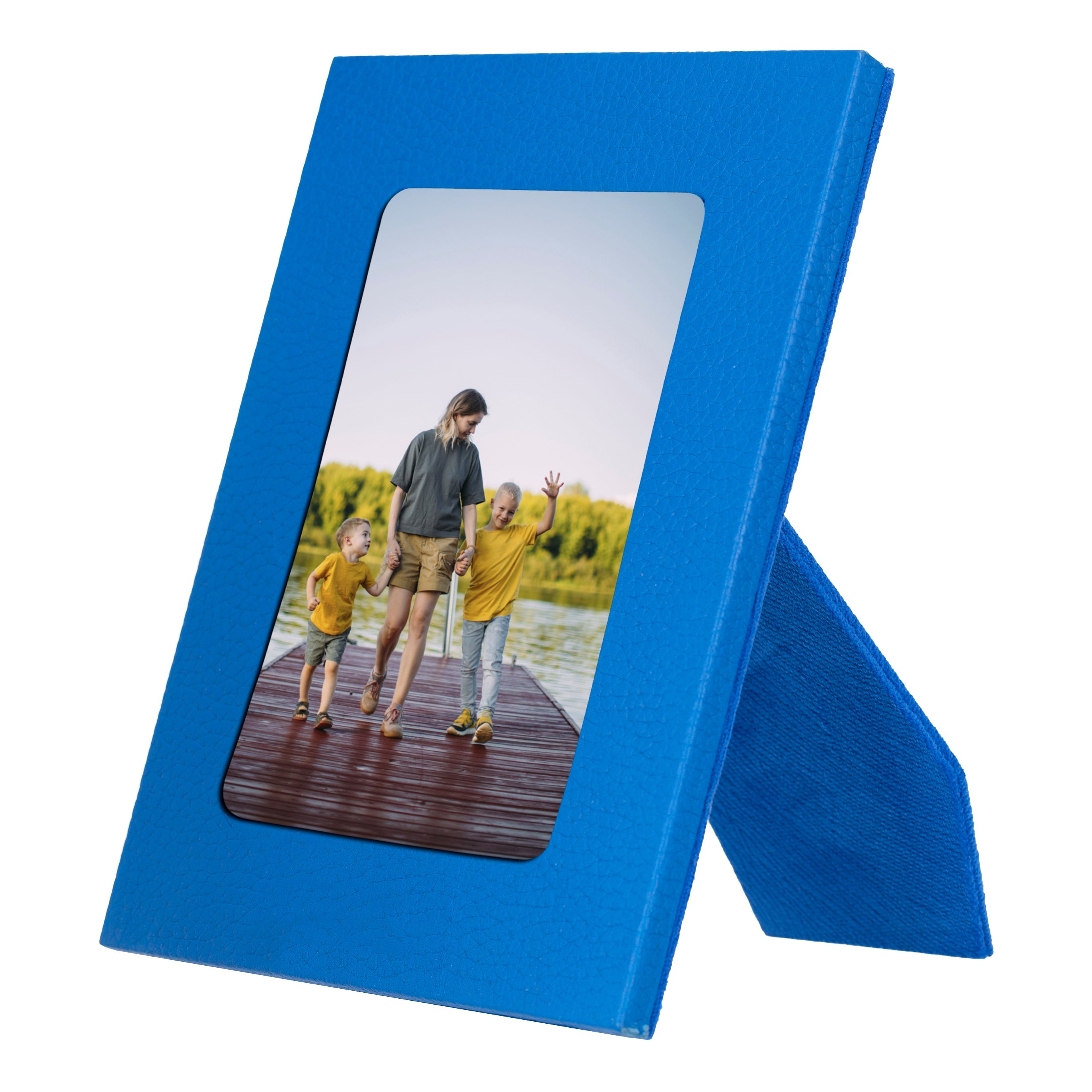 Live Leather Photo Frame - TORONATA - color_ Azure