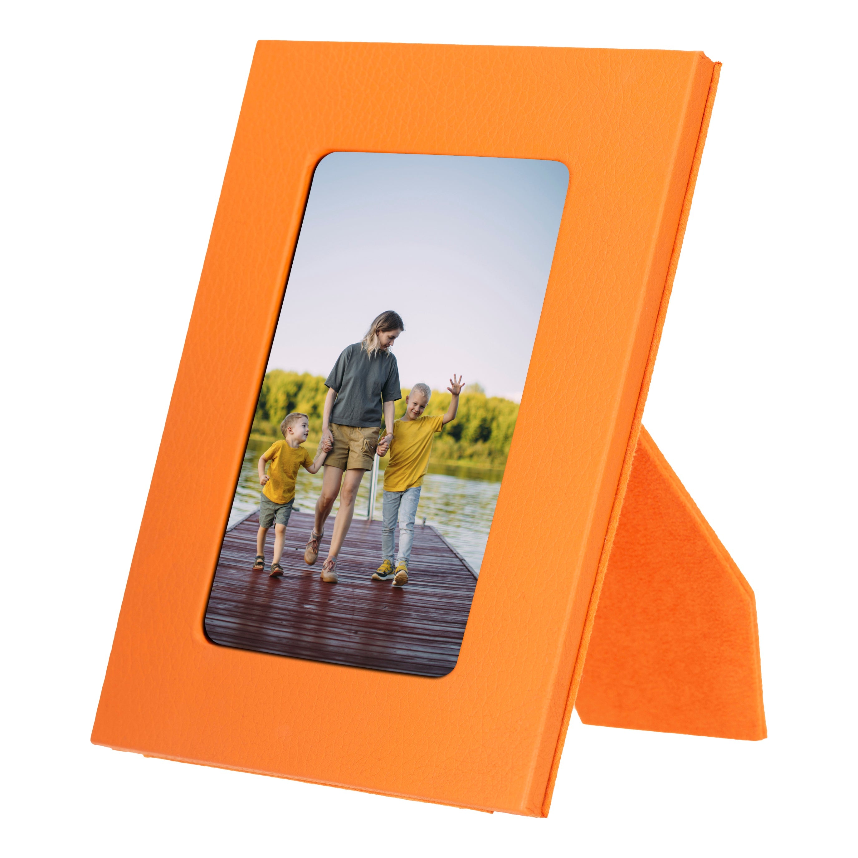 Live Leather Photo Frame - TORONATA - color_ Coral