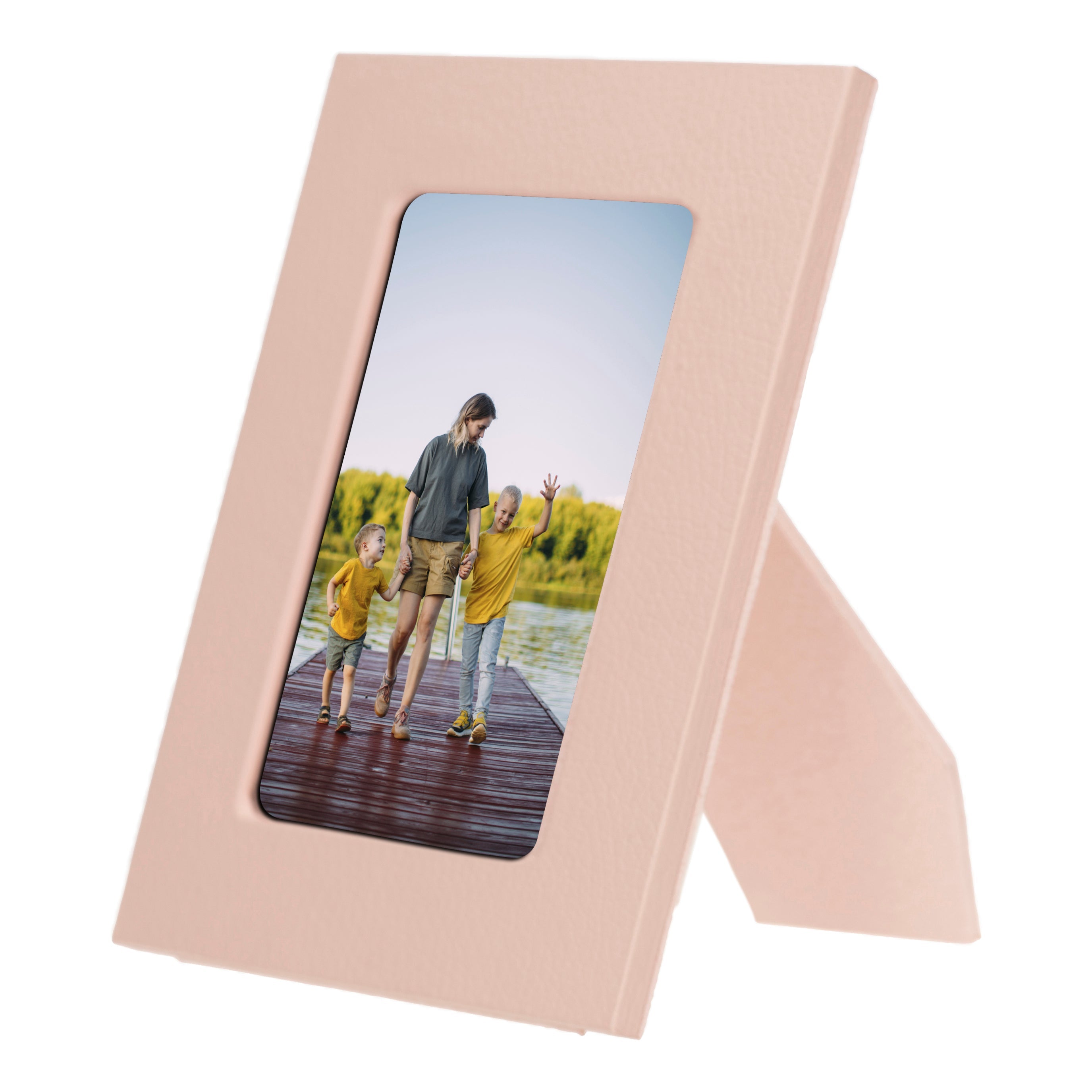 Live Leather Photo Frame - TORONATA - color_ Peach Puff