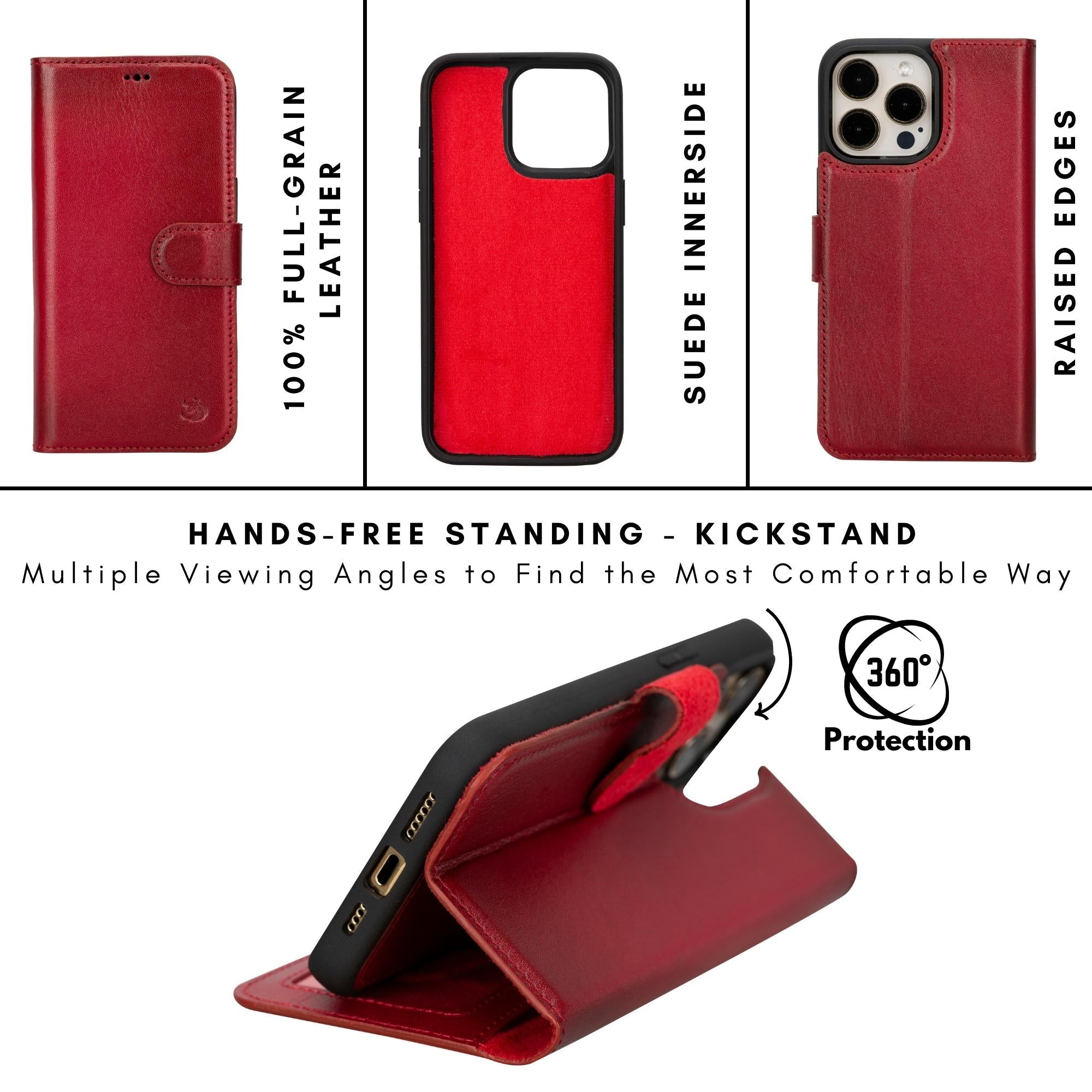 casper iphone 14 series detachable leather wallet case - toronata -