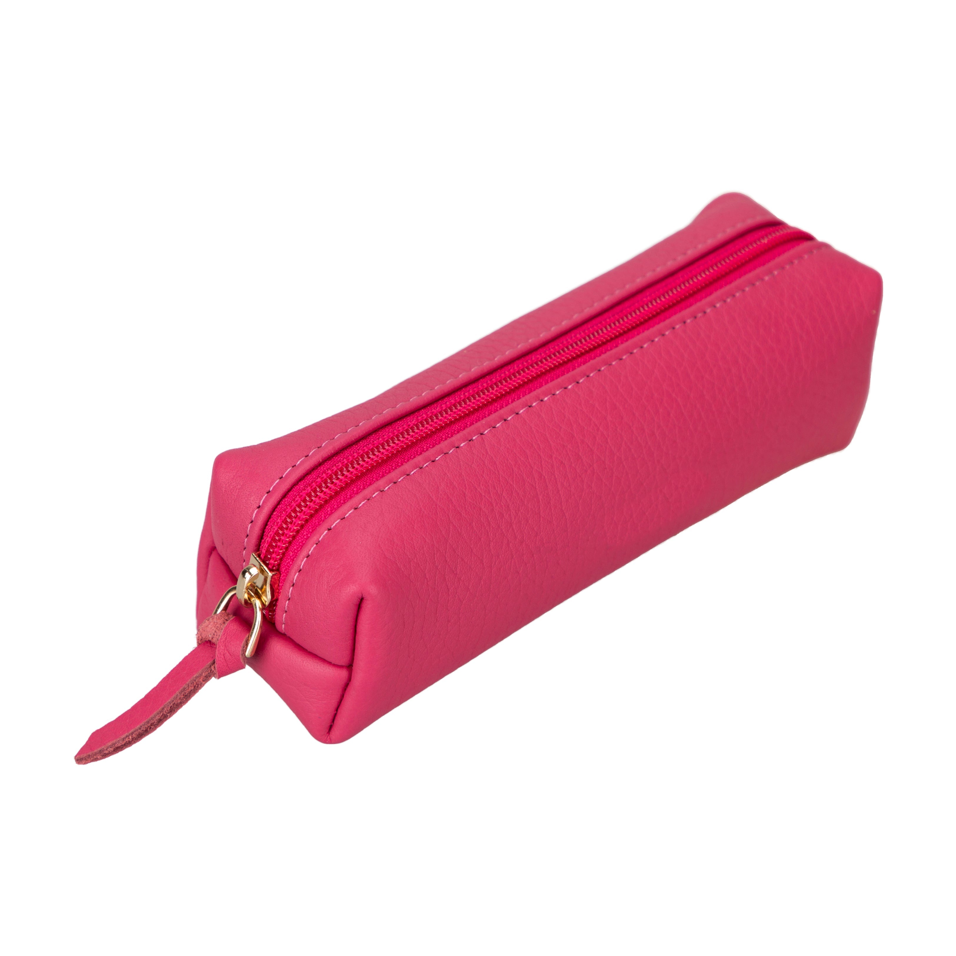 Multibox Leather Pencil Case - TORONATA - color_ Medium Violet Red