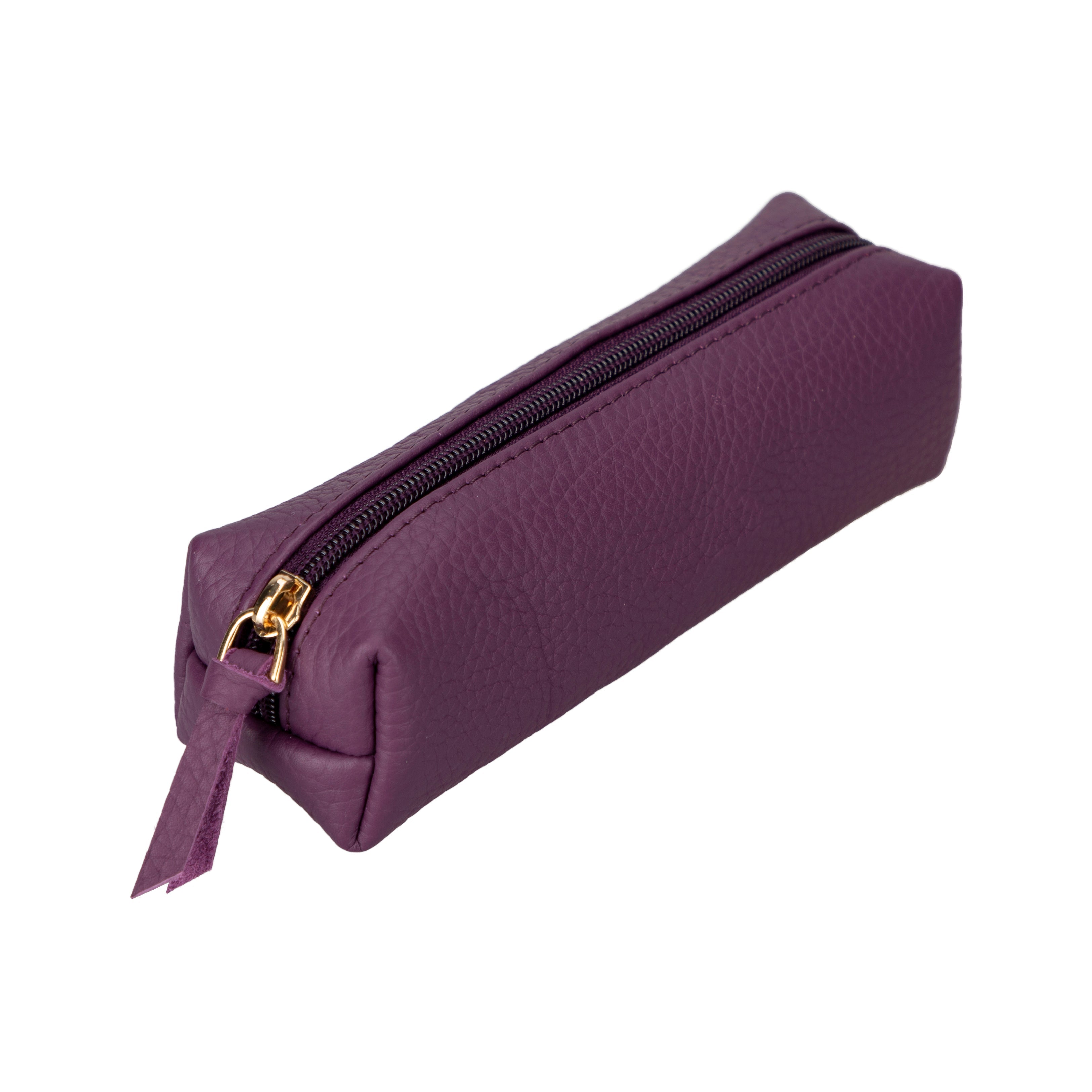 Multibox Leather Pencil Case - TORONATA - color_ Plum