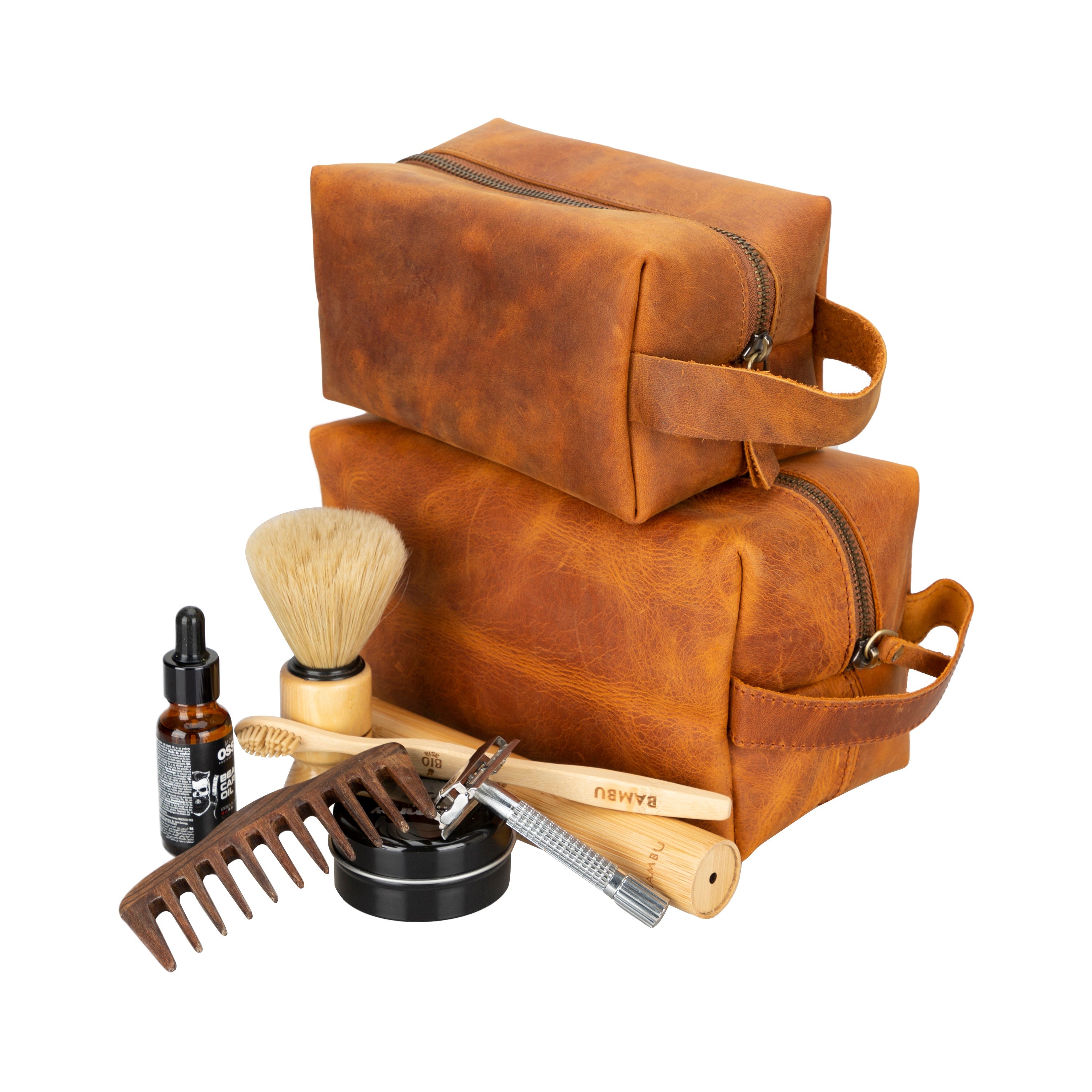 Eve Leather Dopp Kit, X Large - TORONATA - color_ Moccasin
