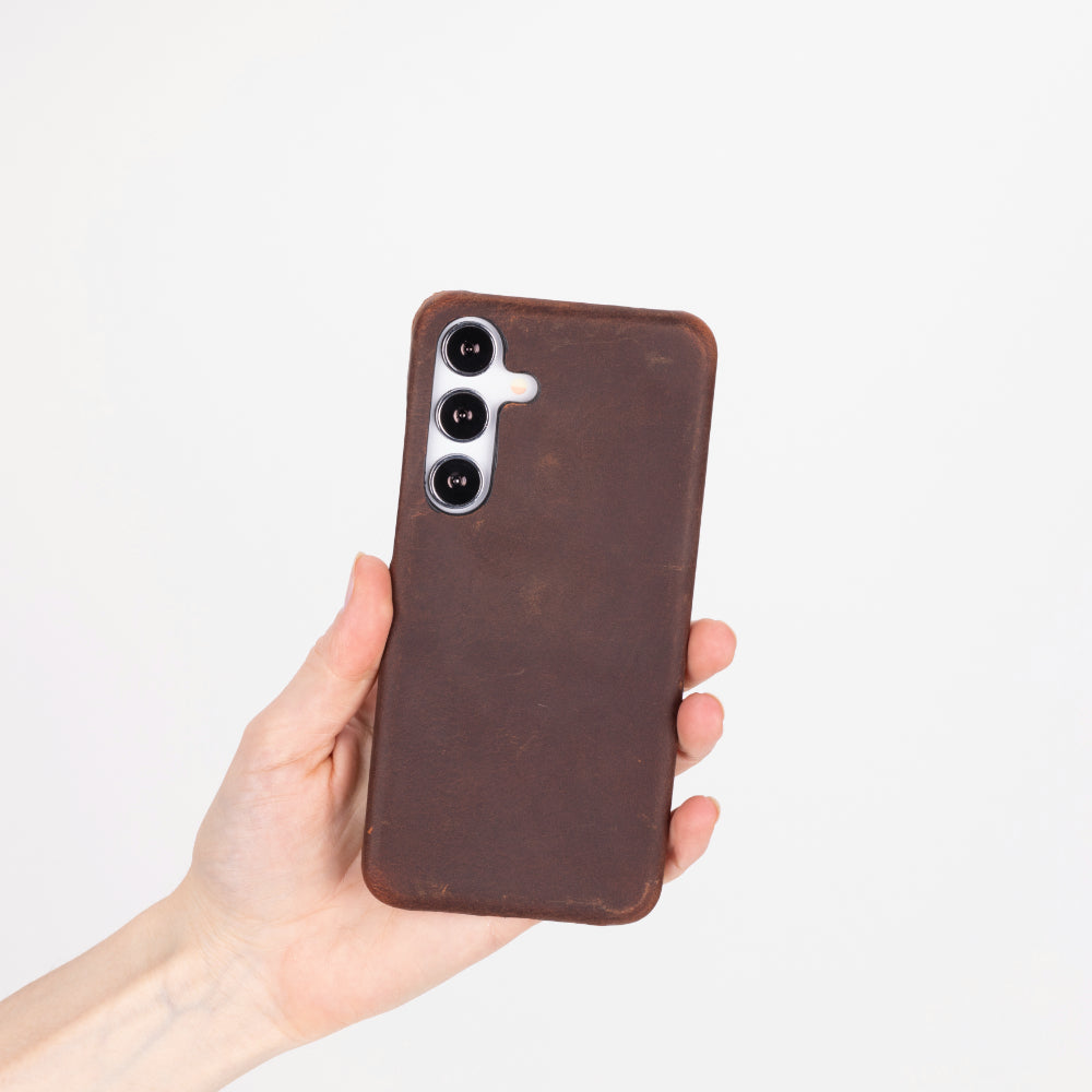 Marion Leather Samsung Galaxy S25 Case - Ultra Thin - TORONATA - #color_antic-brown