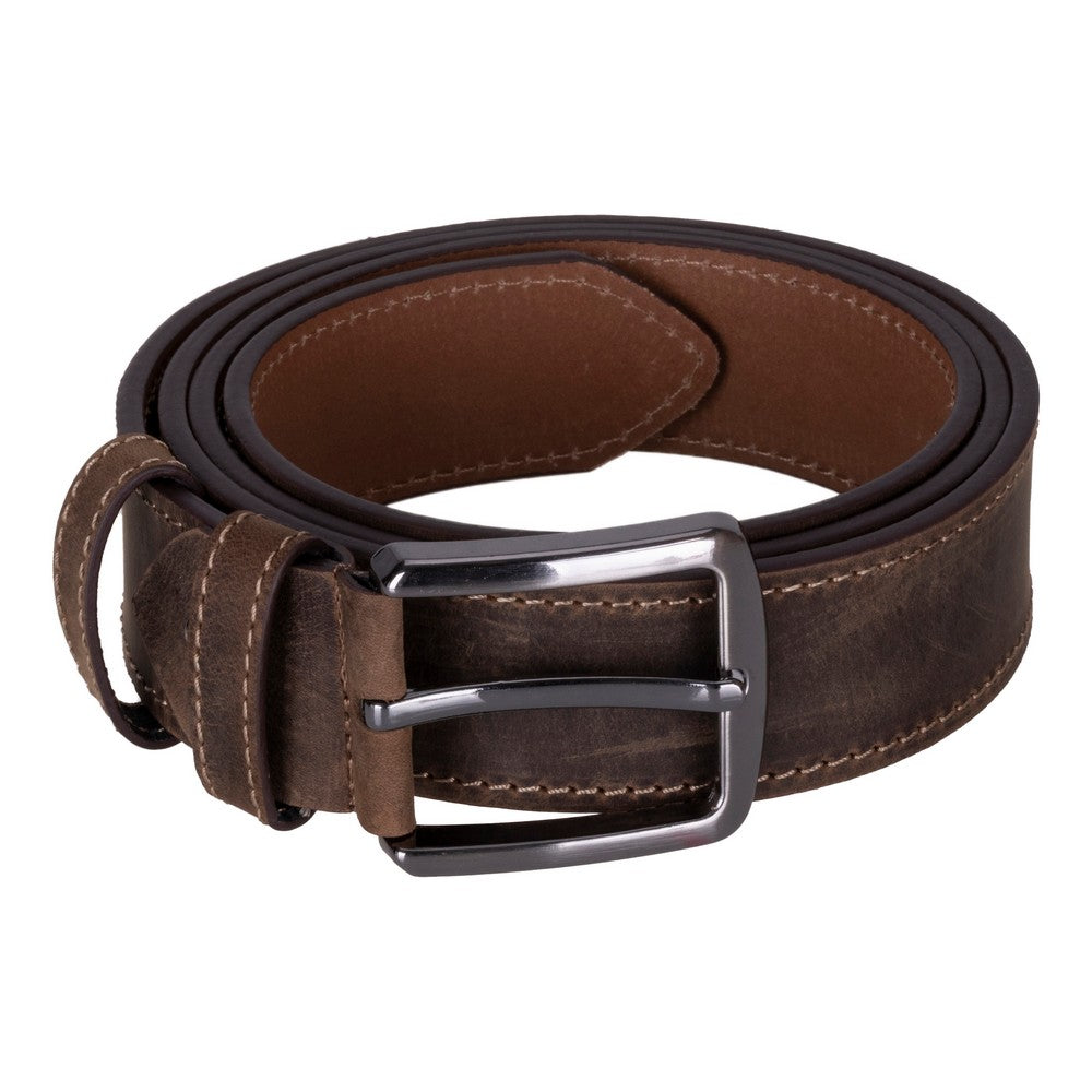 Globe Genuine Leather Belt – Handmade Premium Men’s Belt with Heavy-Duty Metal Buckle