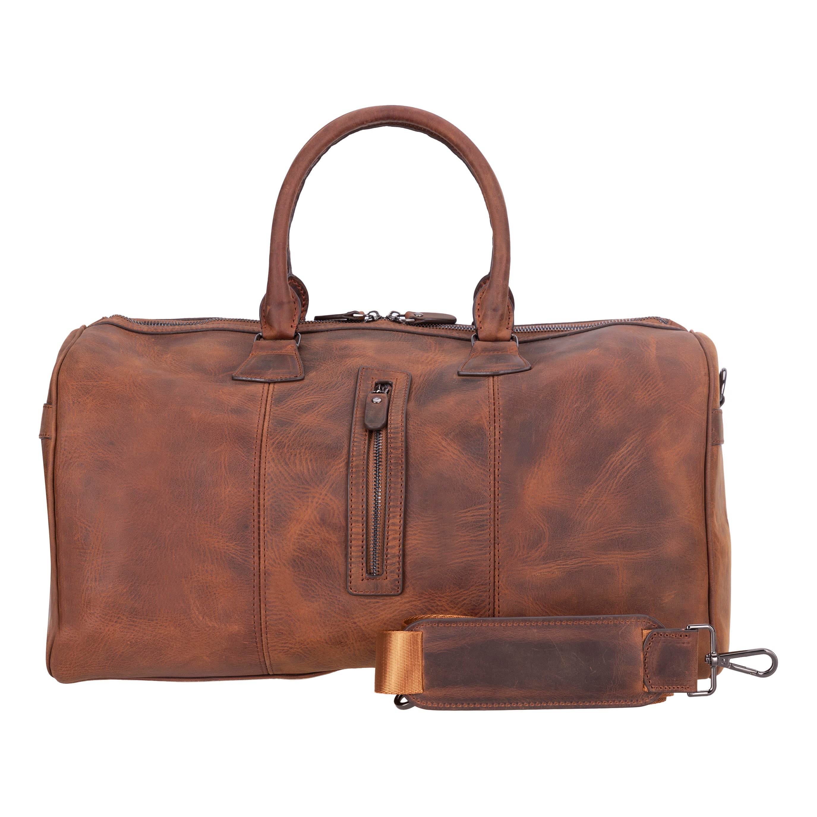 Atmore Leather Duffle Bag - TORONATA - color_ antic-brown