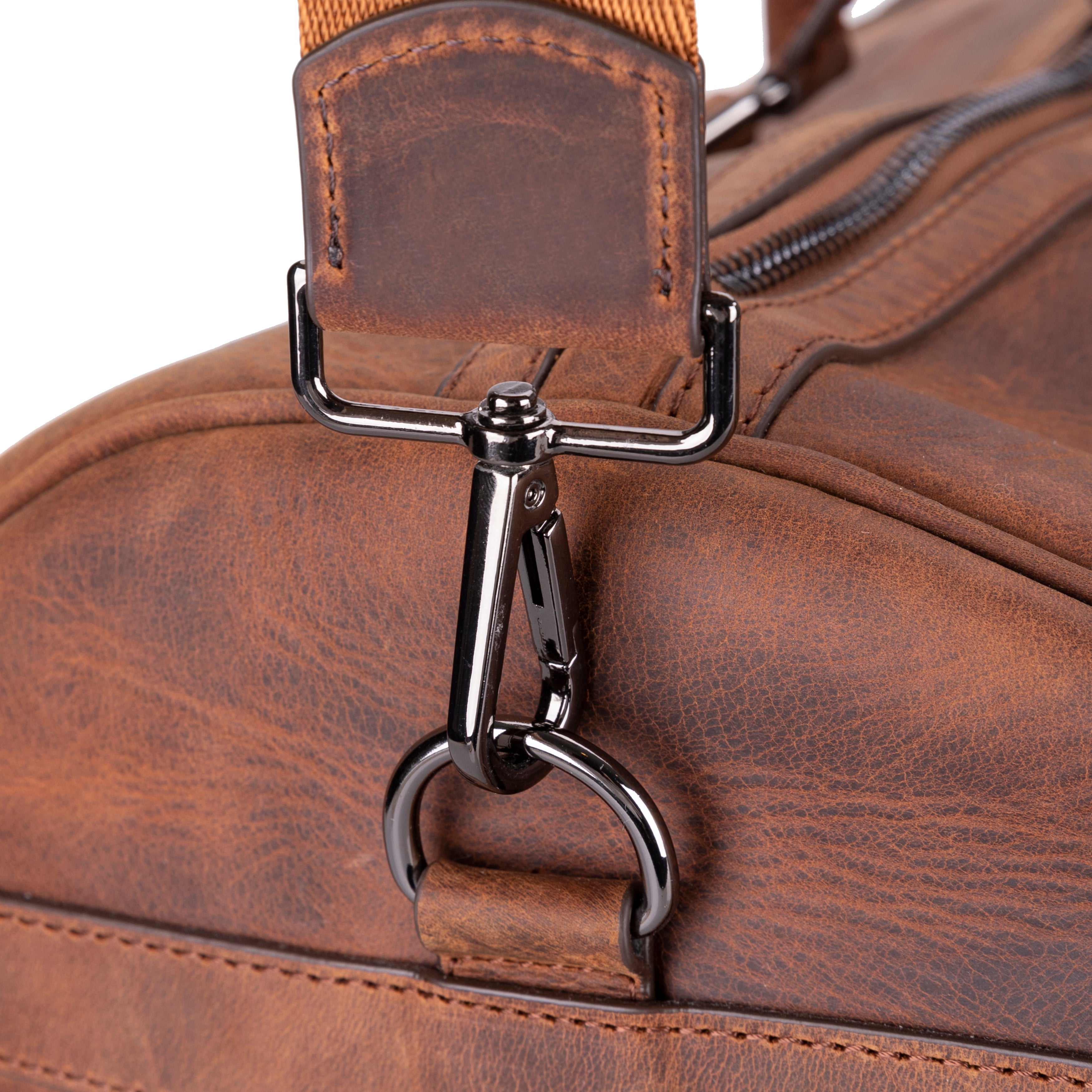 Atmore Leather Duffle Bag - TORONATA - color_ antic-brown