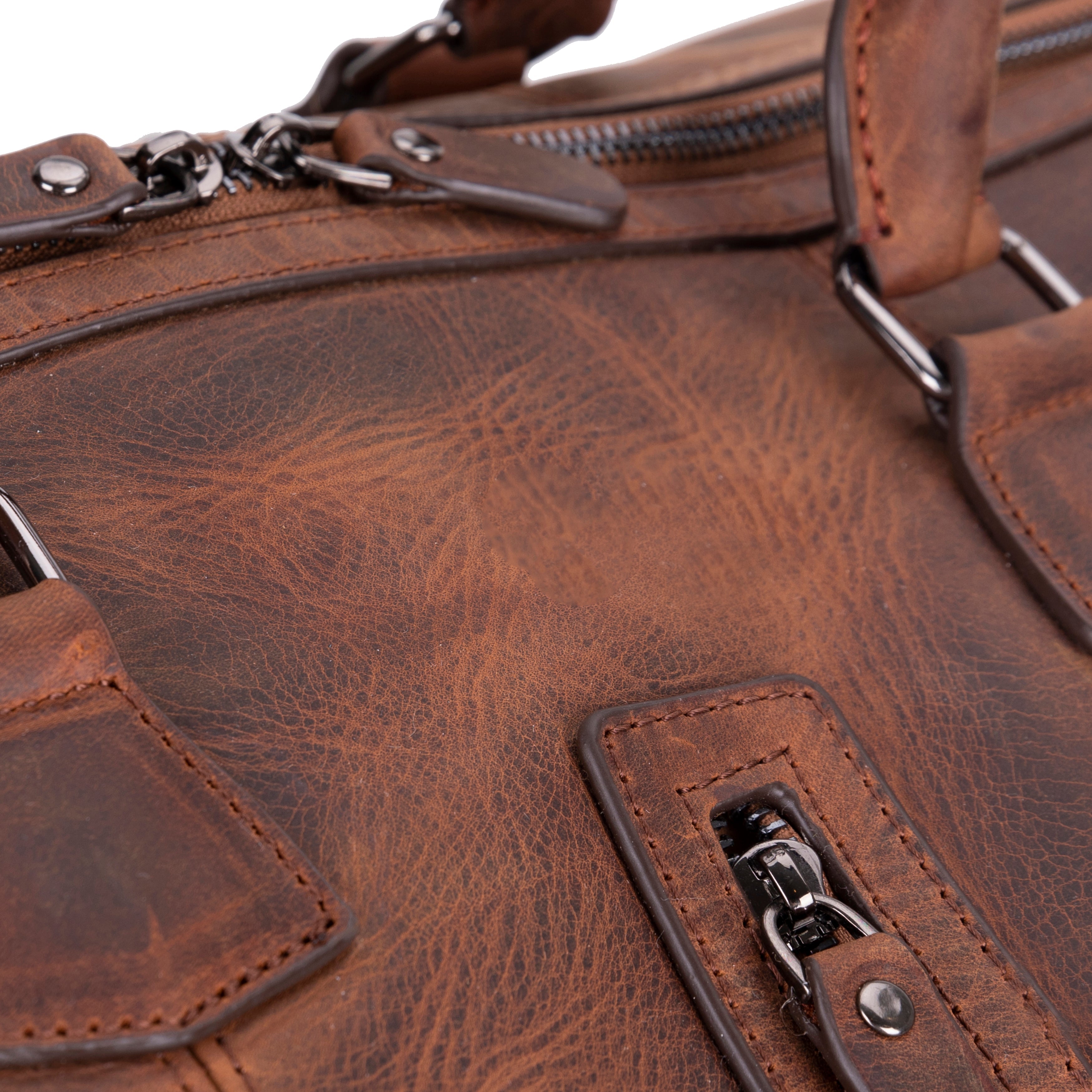 Atmore Leather Duffle Bag - TORONATA - color_ antic-brown