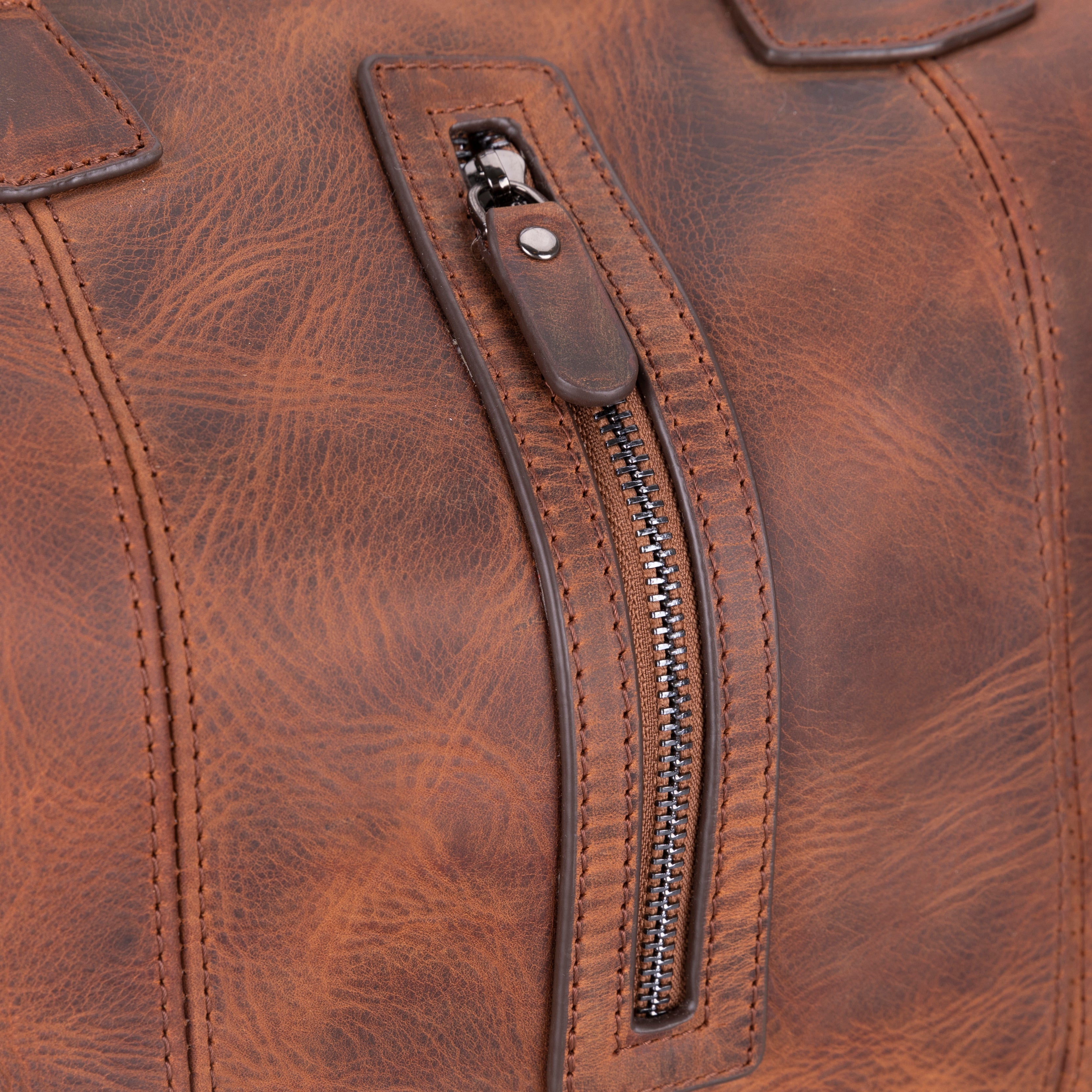 Atmore Leather Duffle Bag - TORONATA - color_ antic-brown