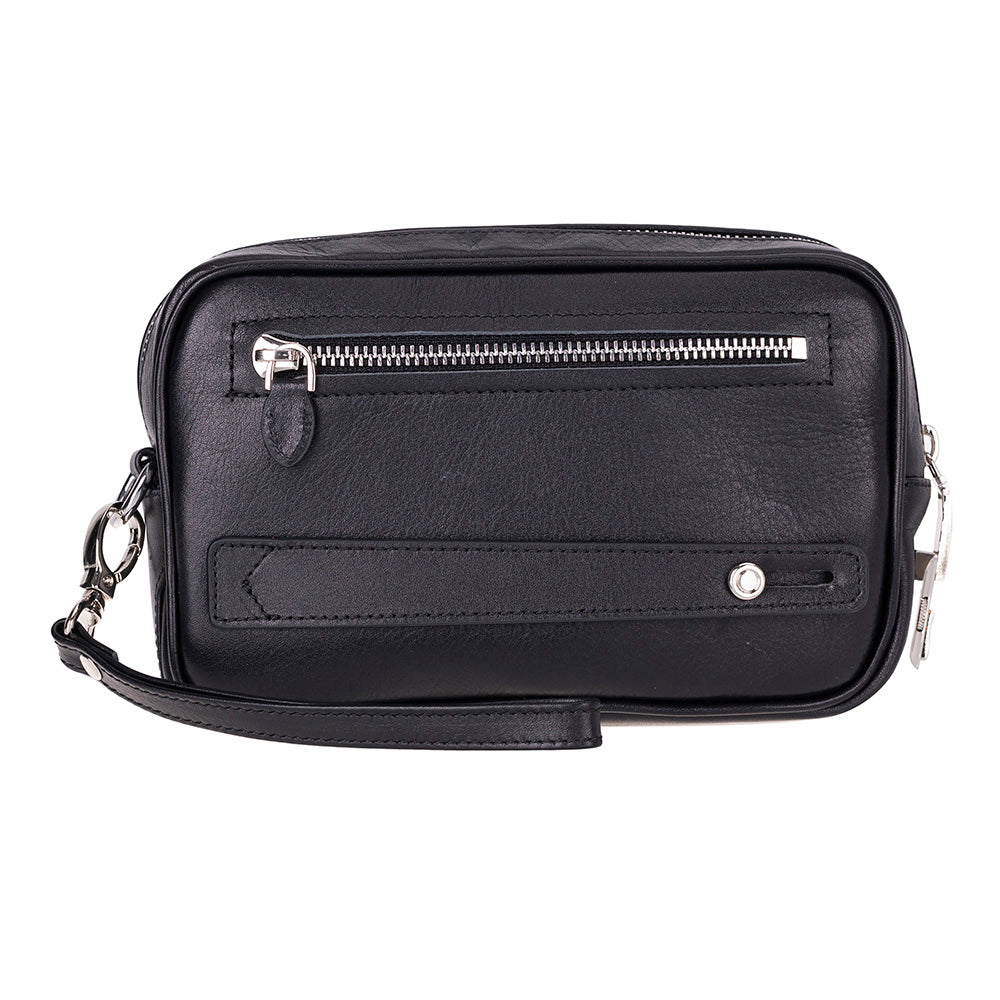 Fresno Leather Clutch – Secure Travel Wallet with Lock