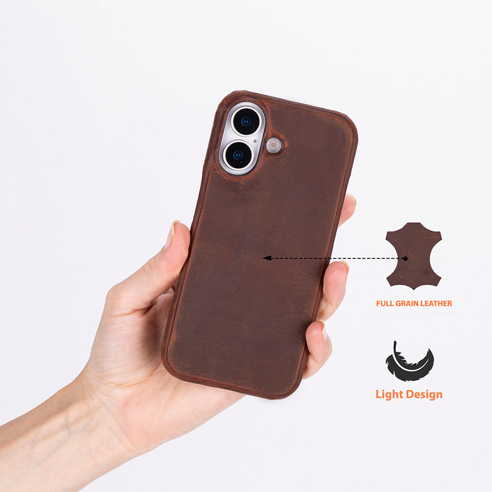 Bisbee Leather iPhone 17 Case #color_antic-brown