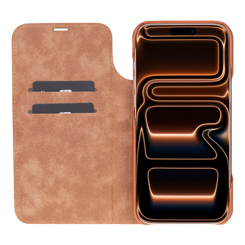 Decatur iPhone 17 Pro Leather Folio Wallet Case