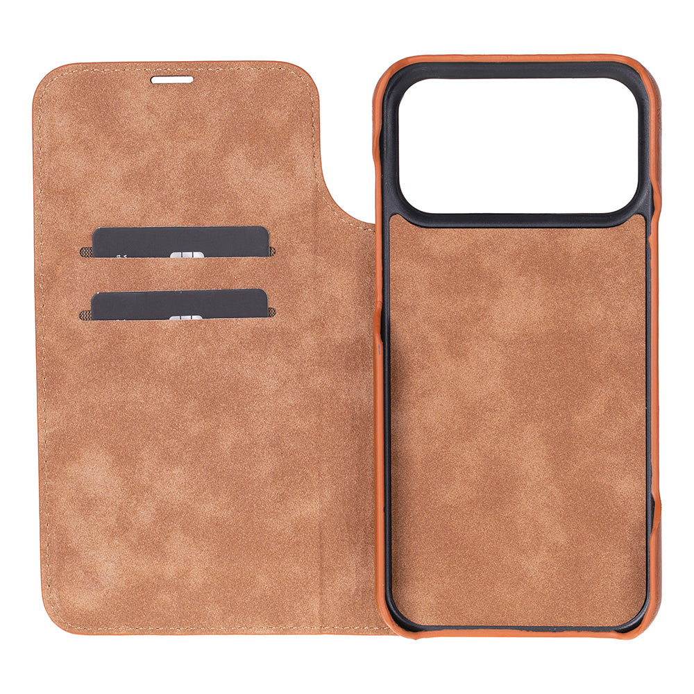 Decatur iPhone 17 Pro Leather Folio Wallet Case
