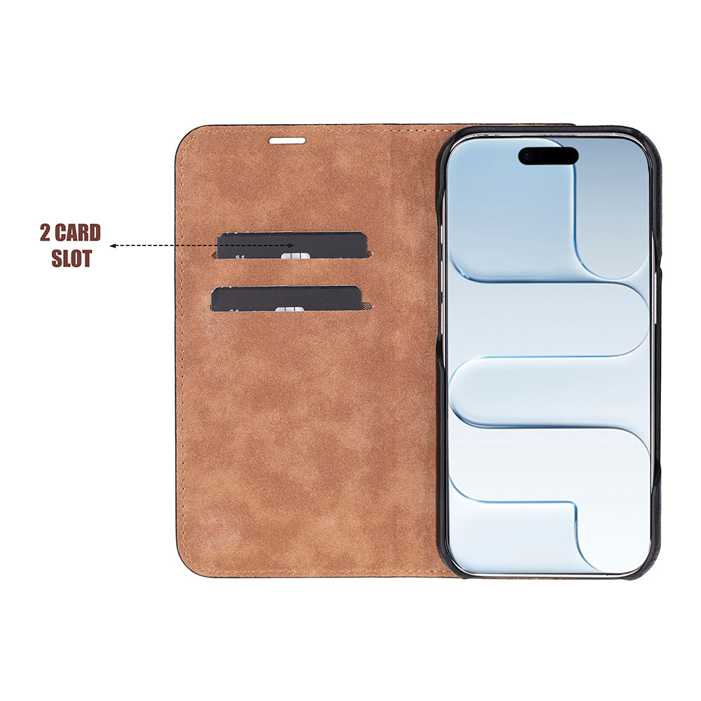 Decatur iPhone 17 Air Leather Folio Wallet Case