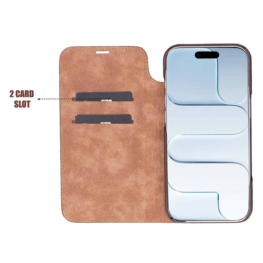 Decatur iPhone 17 Air Leather Folio Wallet Case