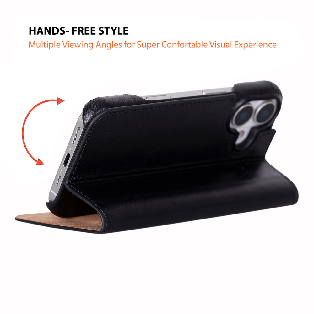 Decatur iPhone 17 Leather Folio Wallet Case